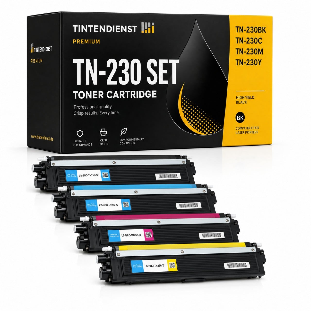 Tintendienst Set 4 Toner Brother TN230 1xbk 1xcmy
