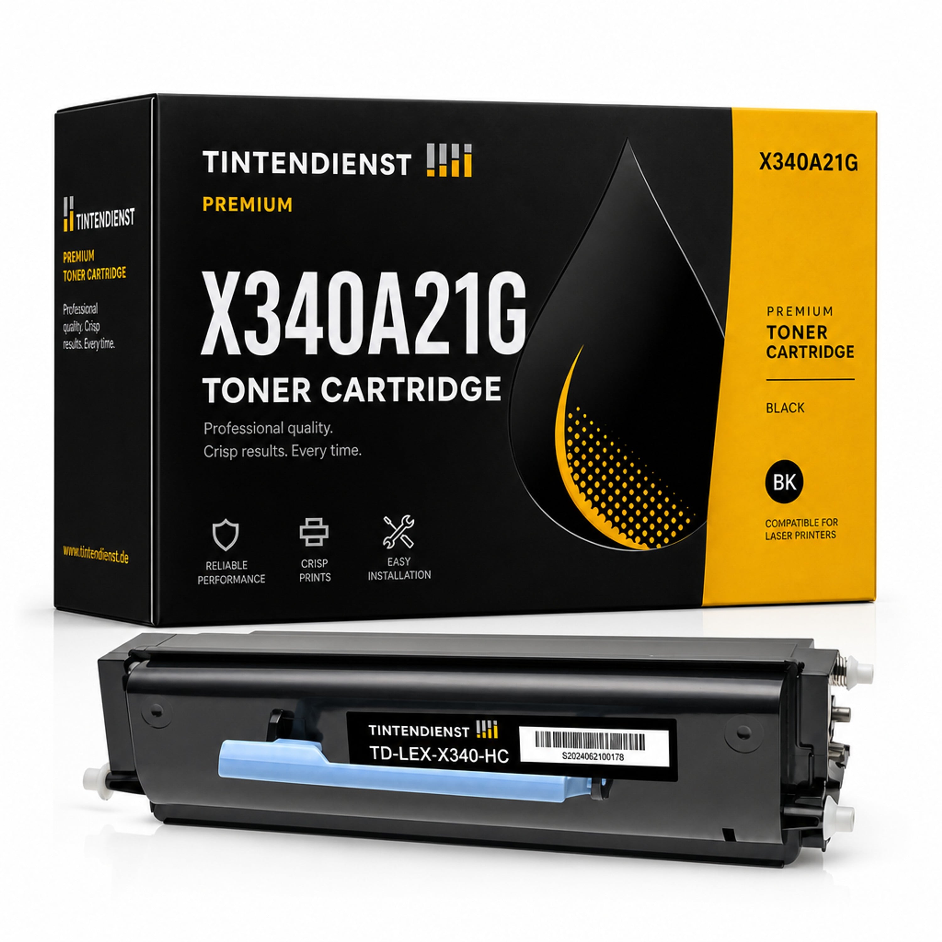 Toner kompatibel zu Lexmark X340A21G, schwarz