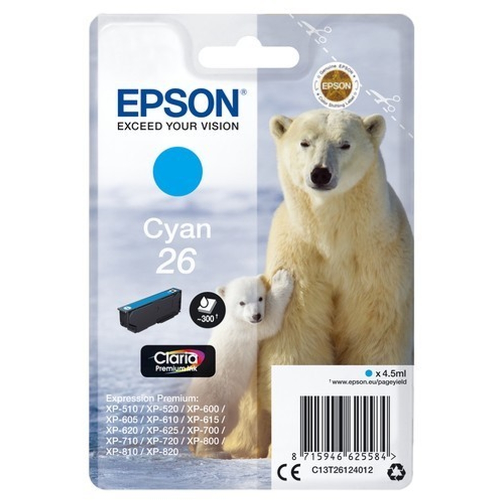 Epson 26 Druckerpatrone (C13T26124010) cyan – Original Epson