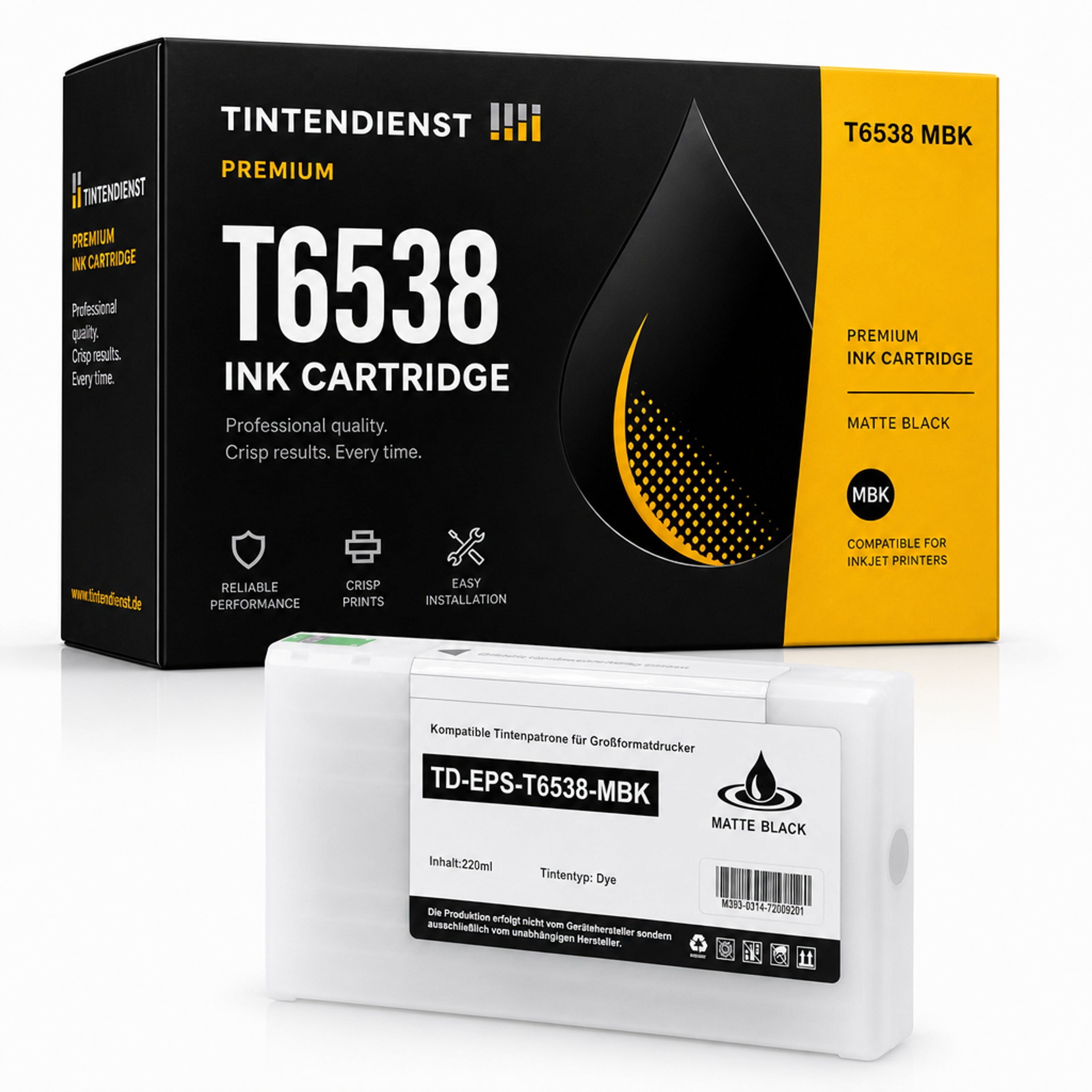 Druckerpatrone kompatibel zu Epson T6538, matt schwarz