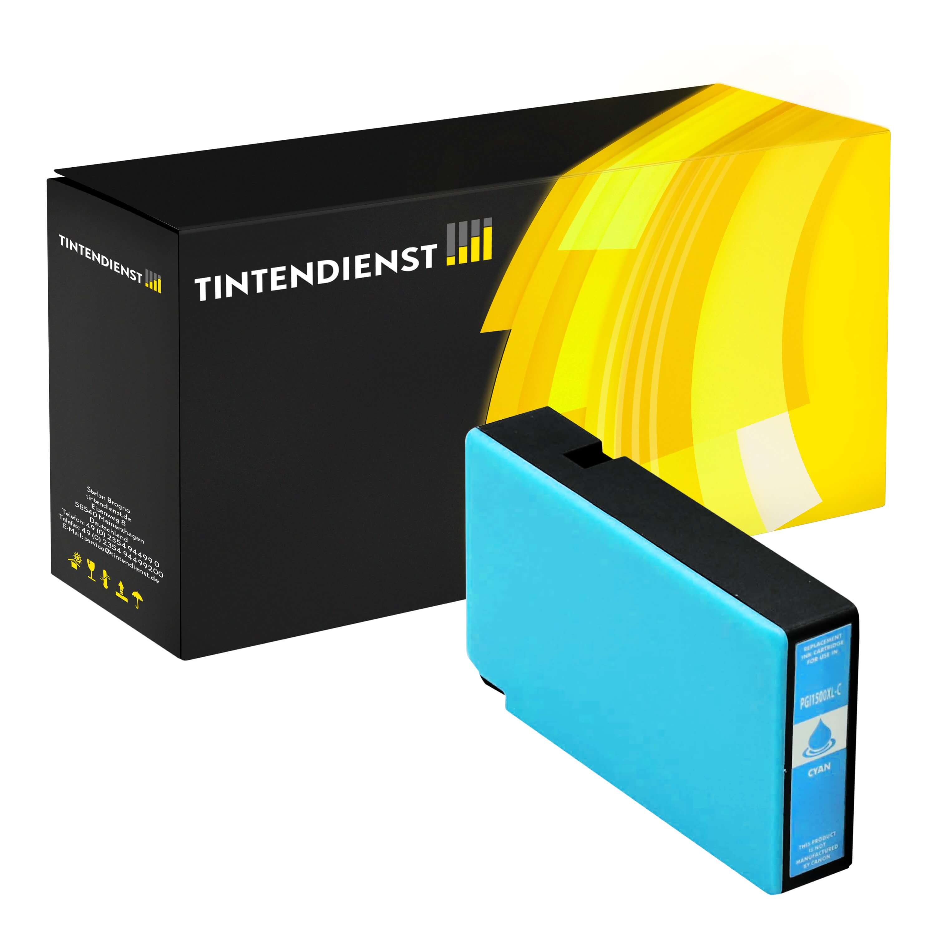 Tintendienst kompatibel für Canon Tintenpatrone 9193B001 / PGI-1500XLC Cyan