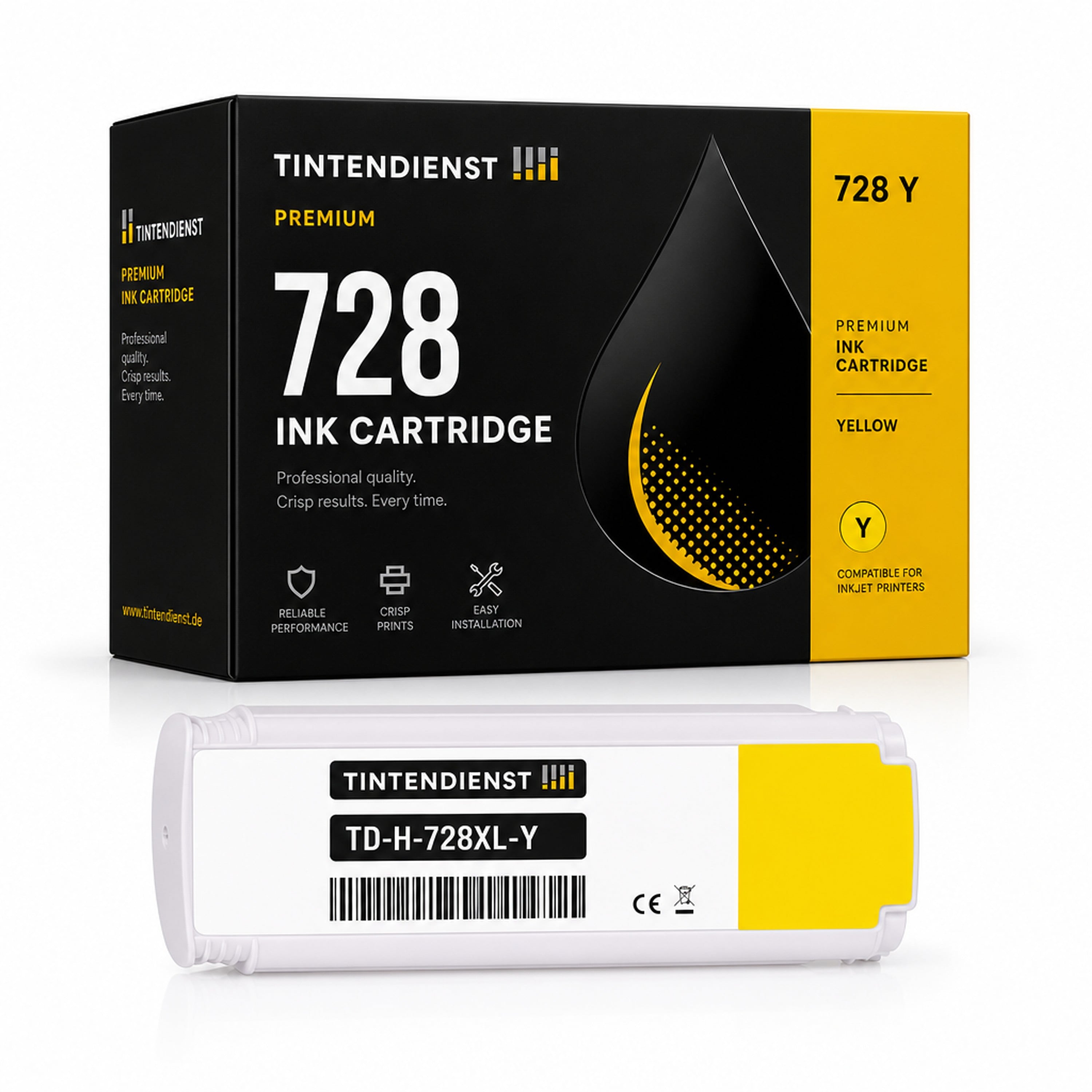 Druckerpatrone kompatibel zu HP 728, gelb