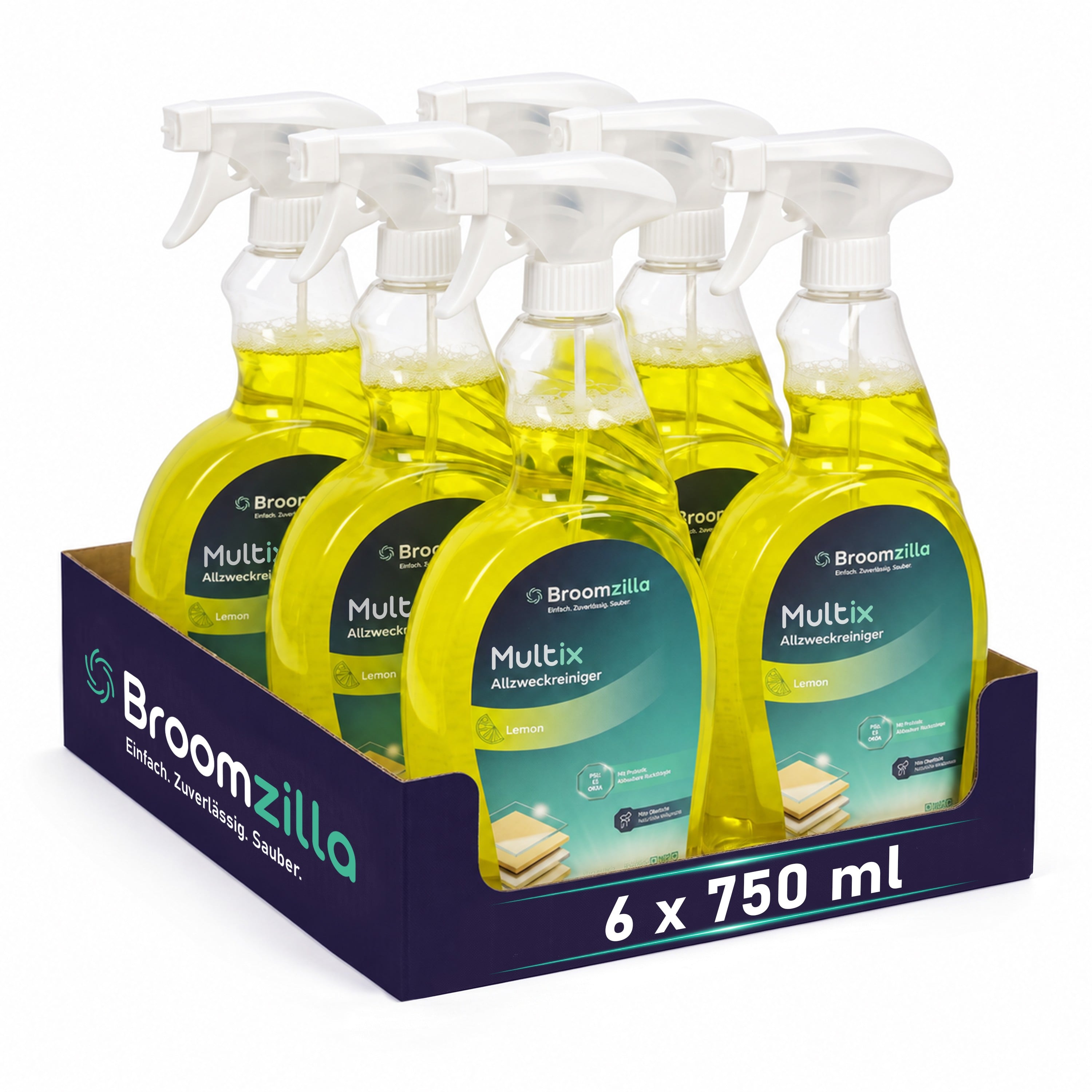 Broomzilla Allzweckreiniger Flüssig Zitrone 750 ml (6-Pack)