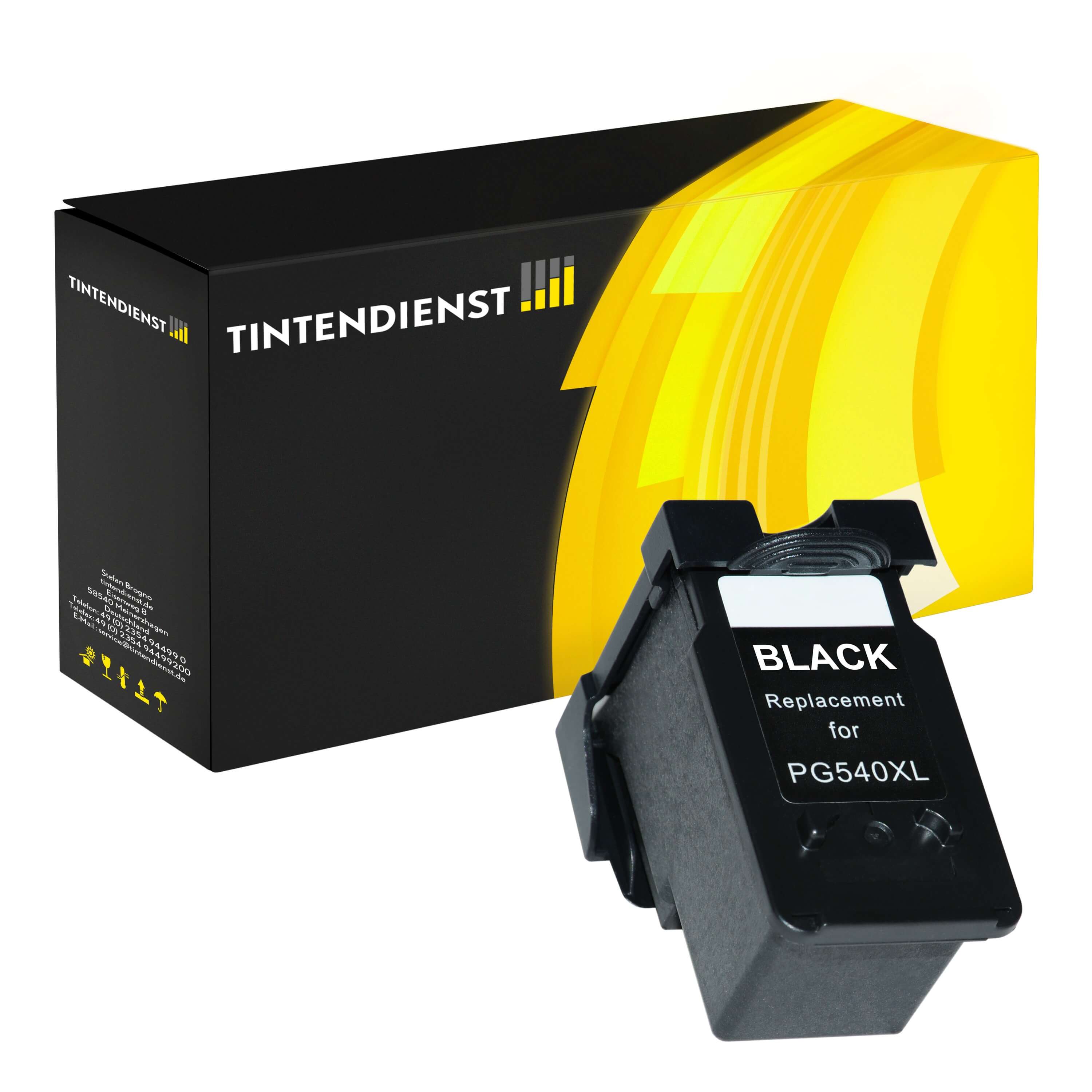 Tintendienst kompatibel für Canon Tintenpatrone 5222B005 / PG-540XL Schwarz [XL Füllmenge]