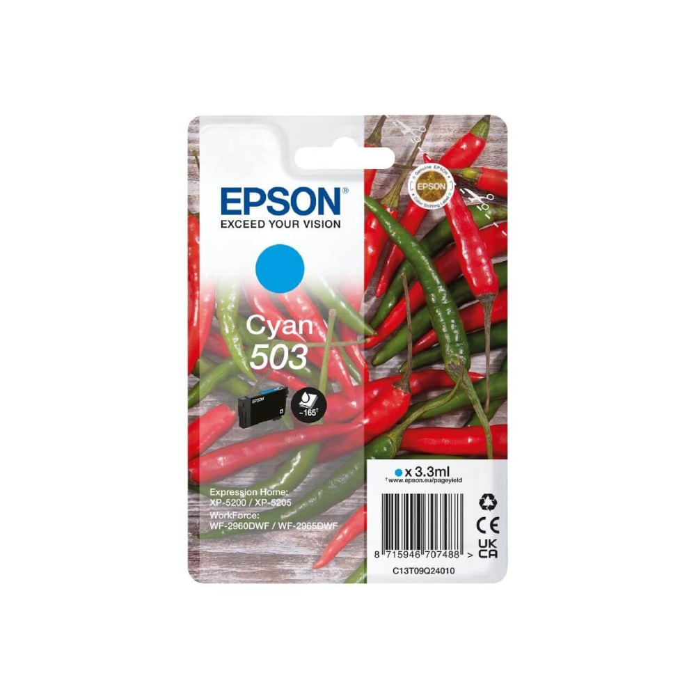 Original Epson Tintenpatrone C13T09Q24010 / 503 Cyan