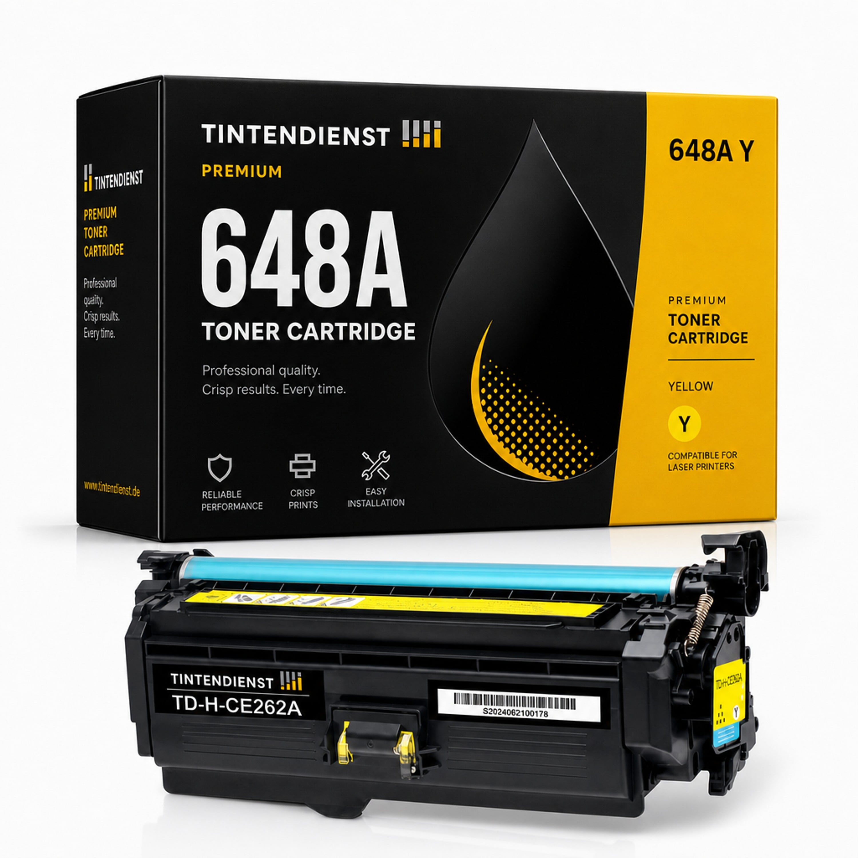 Toner kompatibel zu HP 648A, gelb