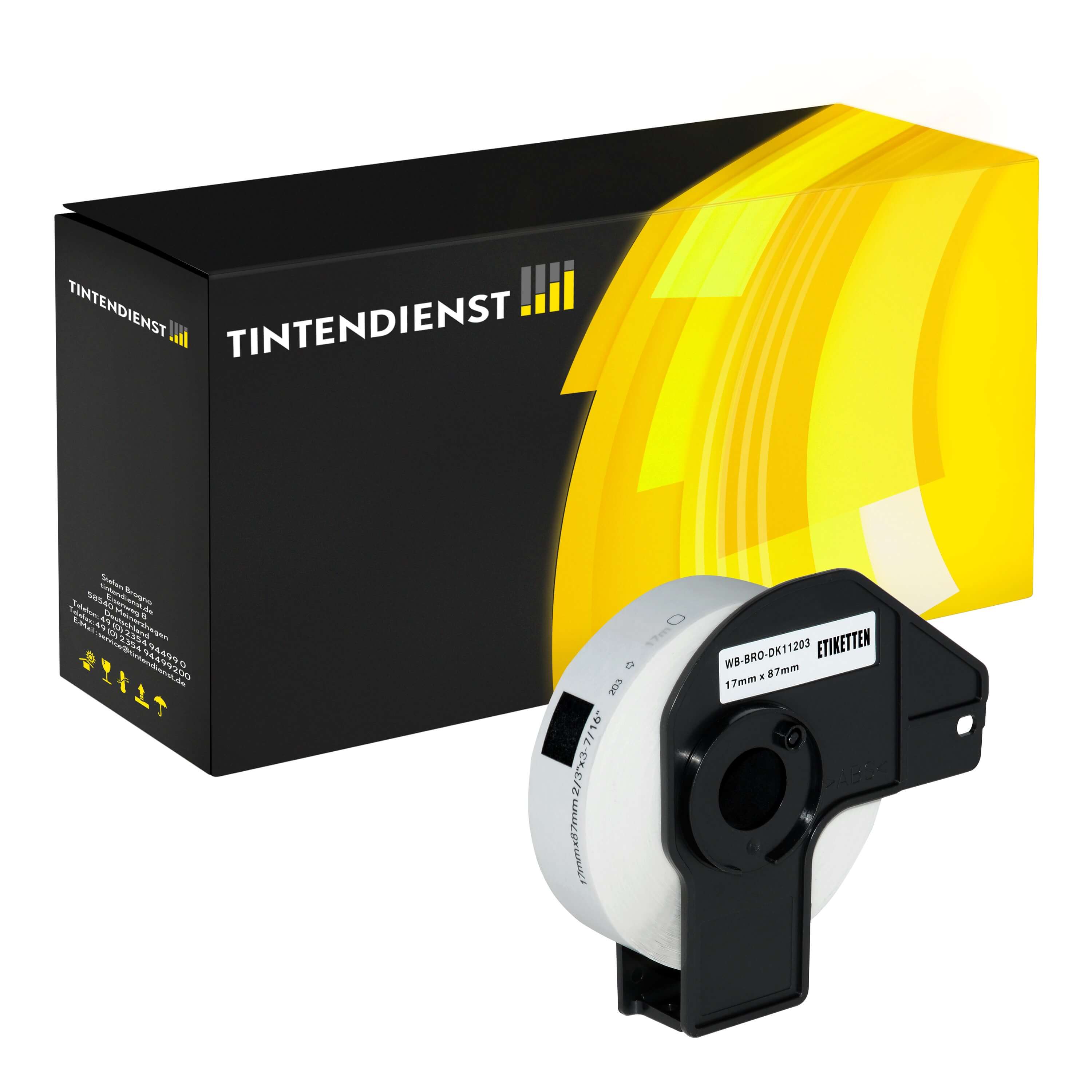 Tintendienst Etiketten Brother DK11203 17x87mm