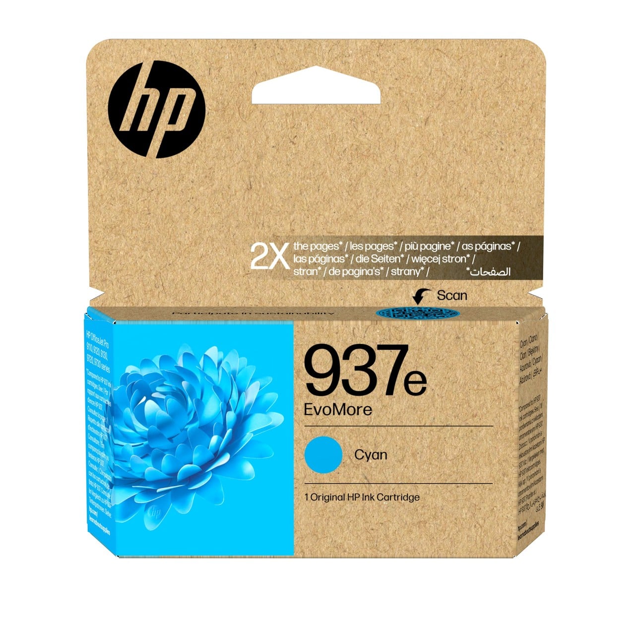 HP 937E Druckerpatrone (4S6W6NE) cyan – Original HP