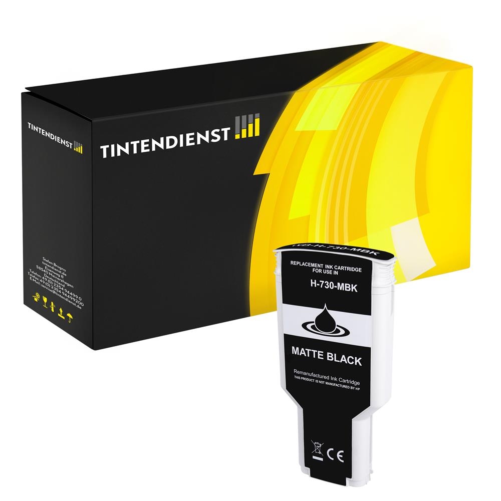 Tintendienst kompatibel für HP Tintenpatrone P2V71A / 730 Matt Schwarz