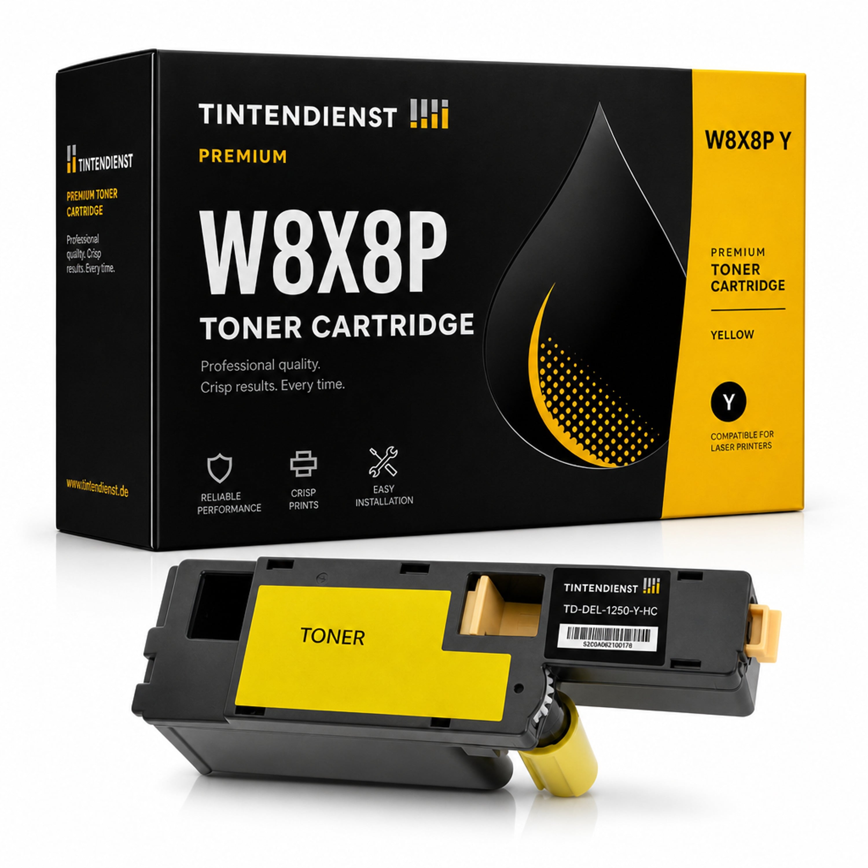 Toner kompatibel zu Dell W8X8P, gelb