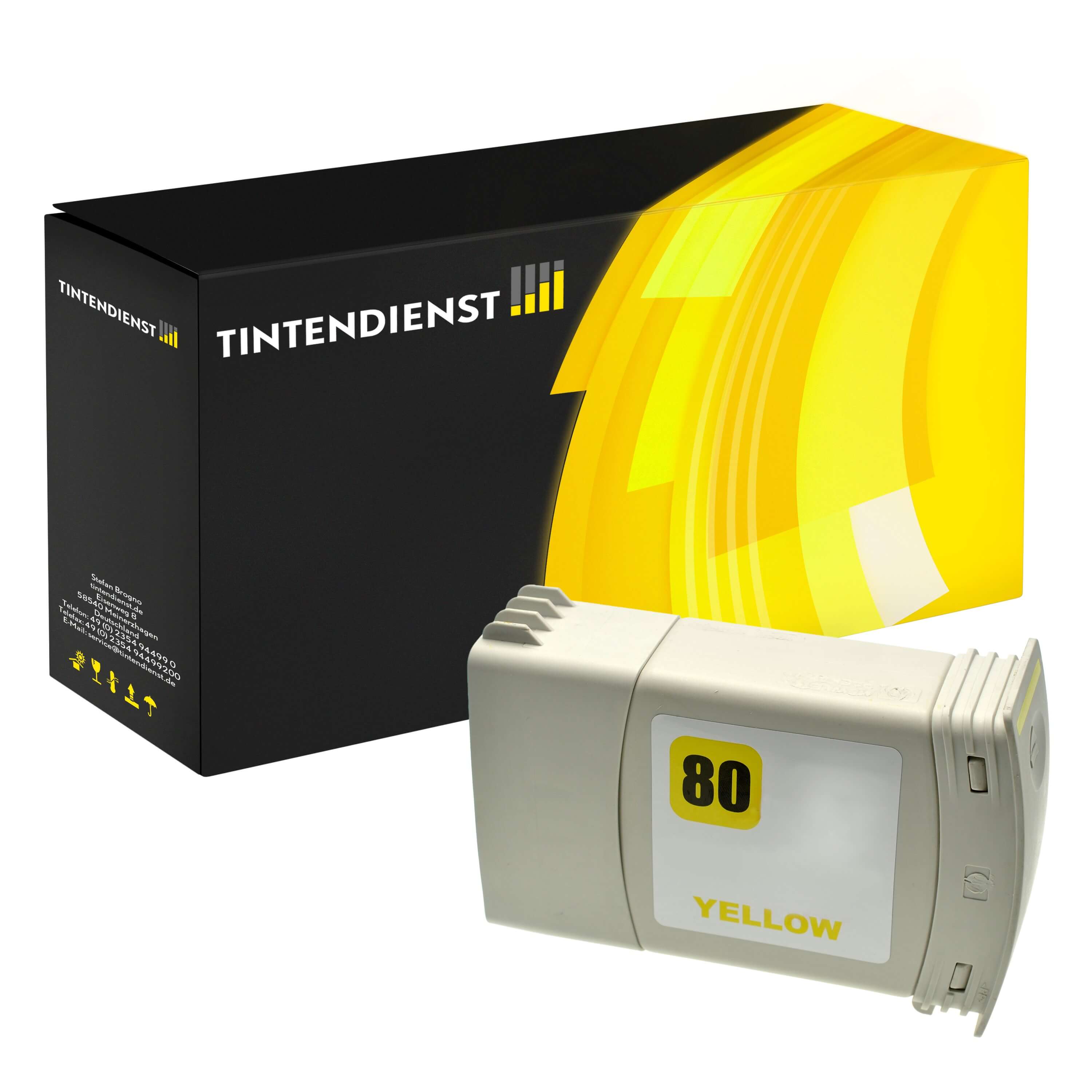 Druckerpatrone kompatibel zu HP 80, gelb