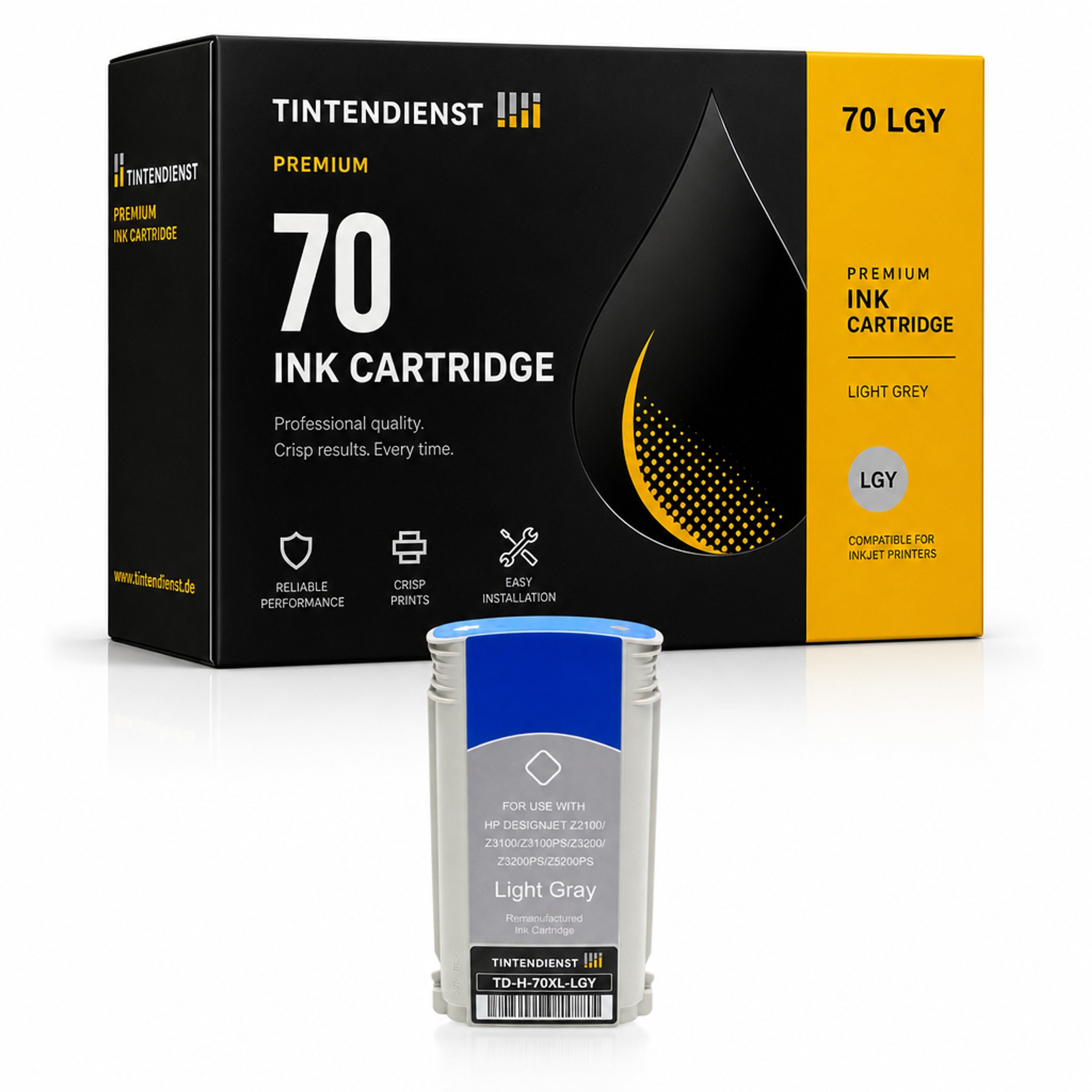 Druckerpatrone kompatibel zu HP 70, light grau