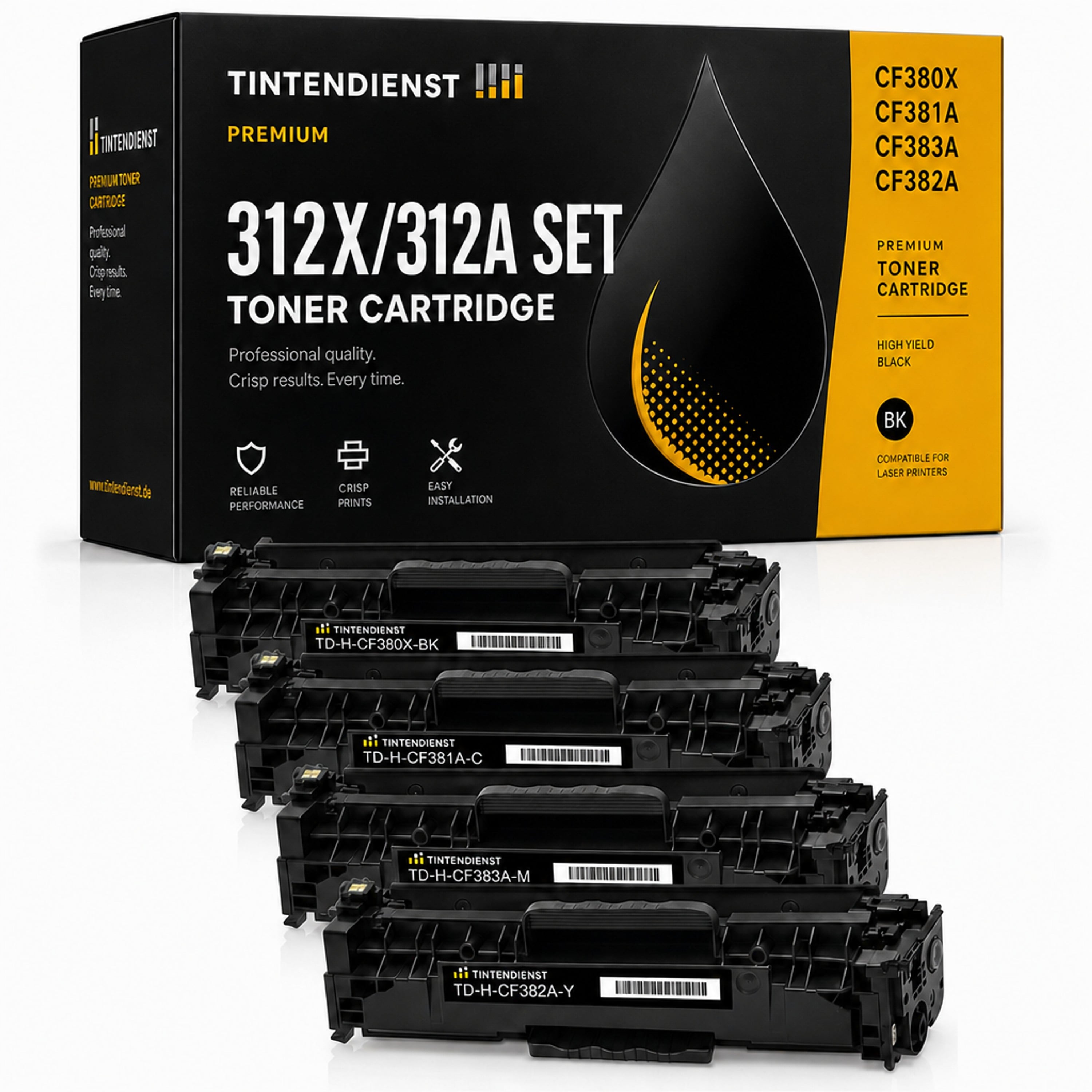 Set kompatibel zu HP CF380X, 4 Toner