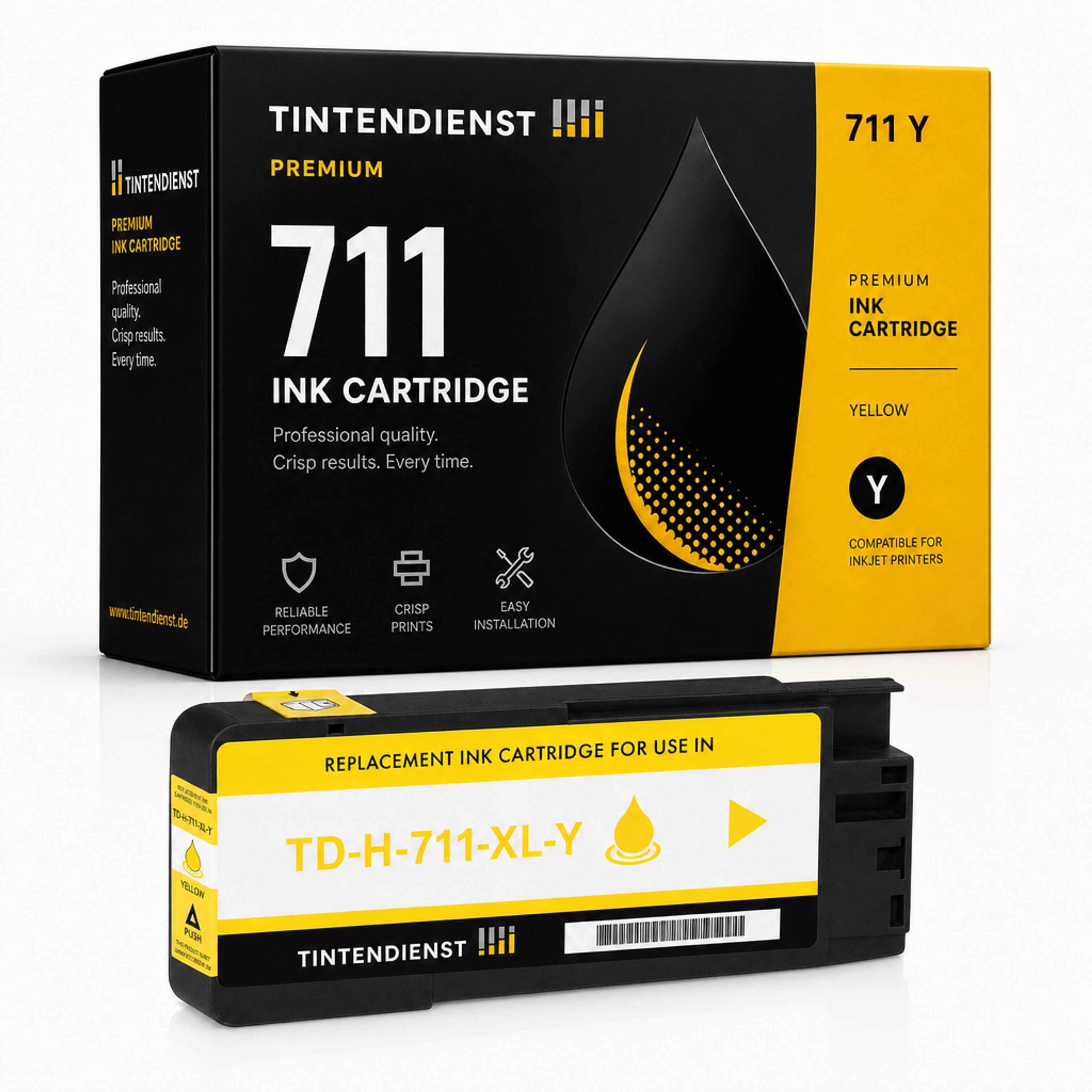 HP 711 Druckerpatrone (CZ132A) gelb – Tintendienst kompatibel