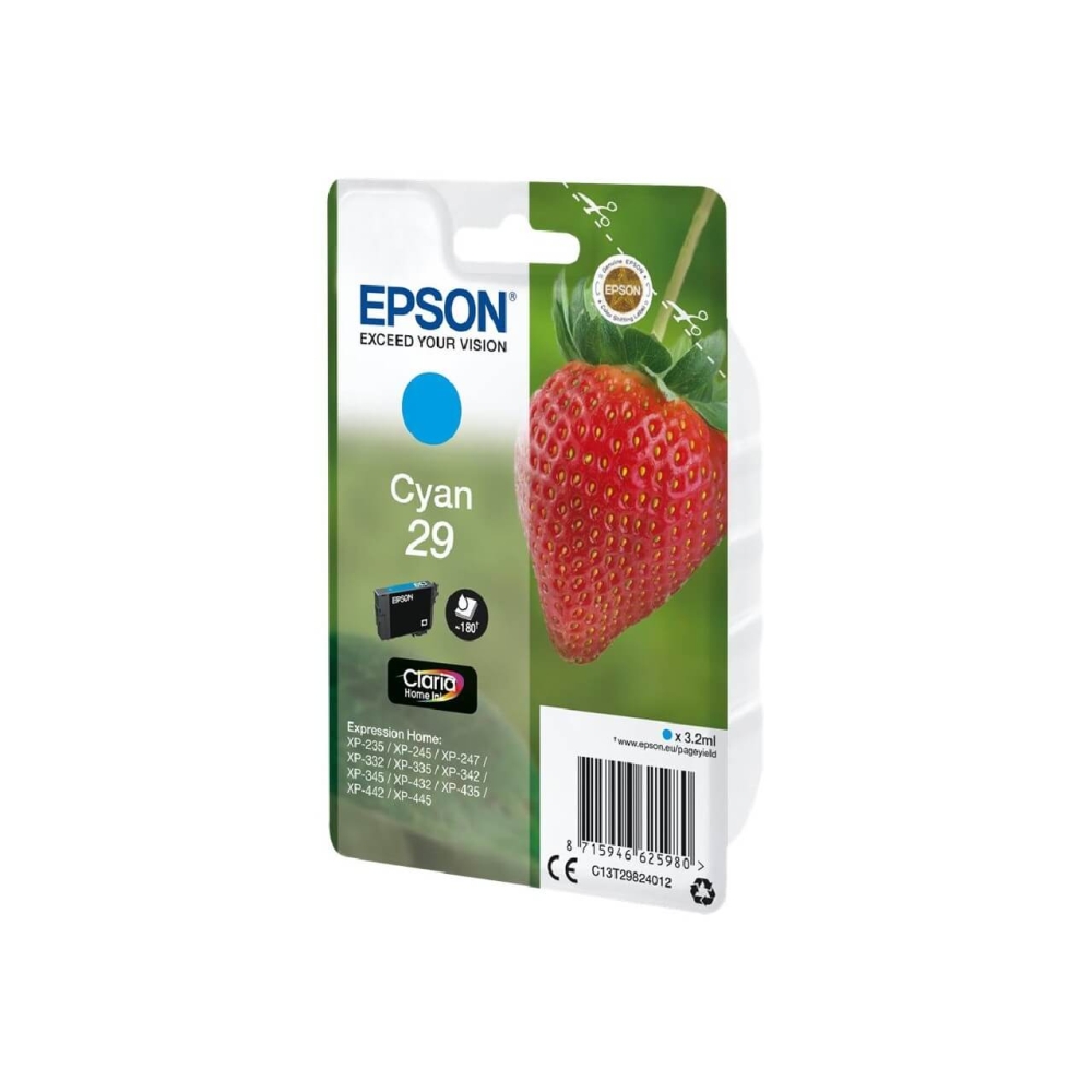 Original Epson Tintenpatrone C13T29824012 / 29 Cyan