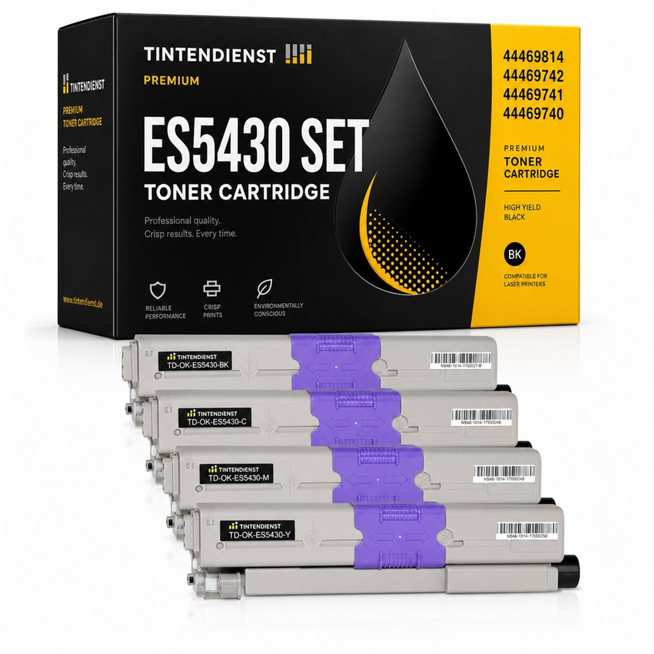 Set kompatibel zu OKI 44469740, 4 Toner