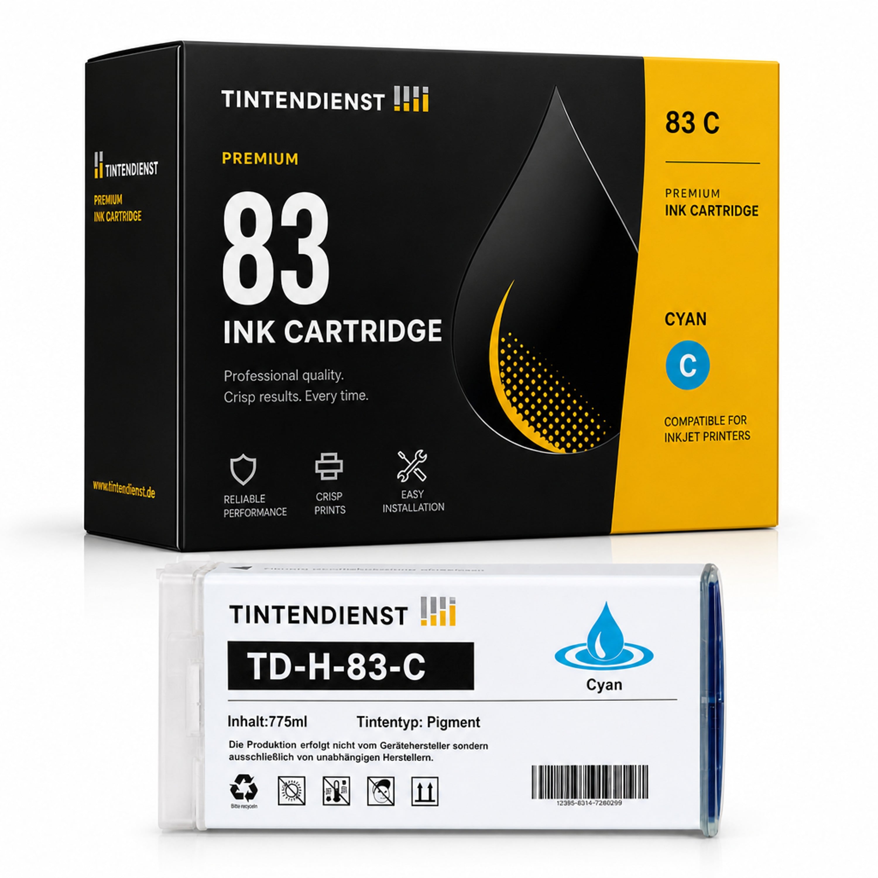 Druckerpatrone kompatibel zu HP 83, cyan