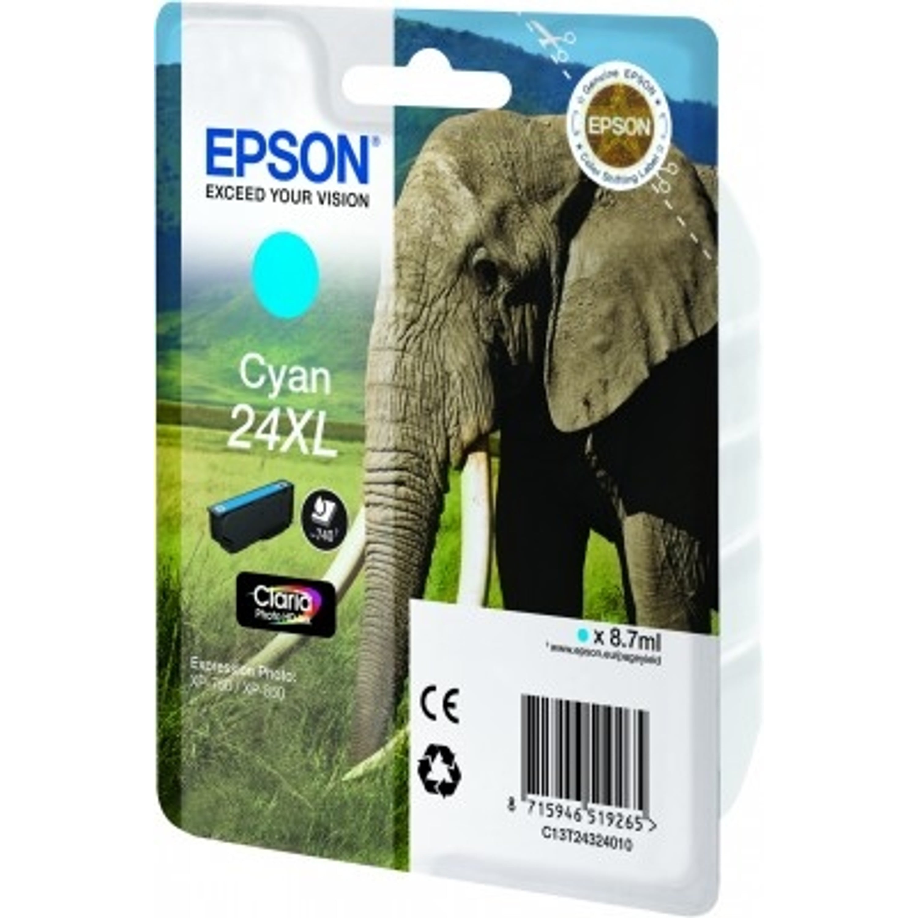 Epson 24XL Druckerpatrone (C13T24324010) cyan XL – Original Epson