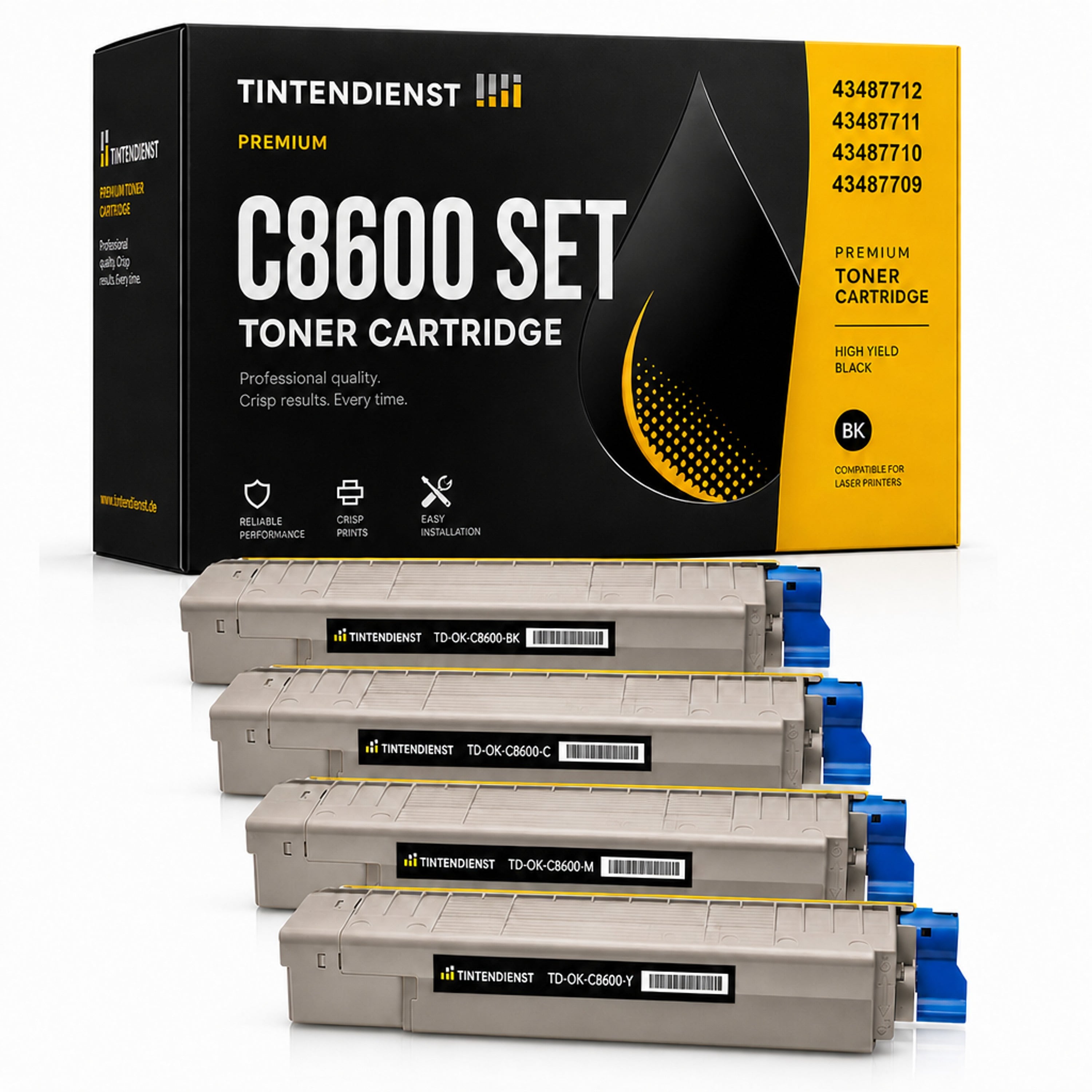 Set kompatibel zu OKI 43487709, 4 Toner