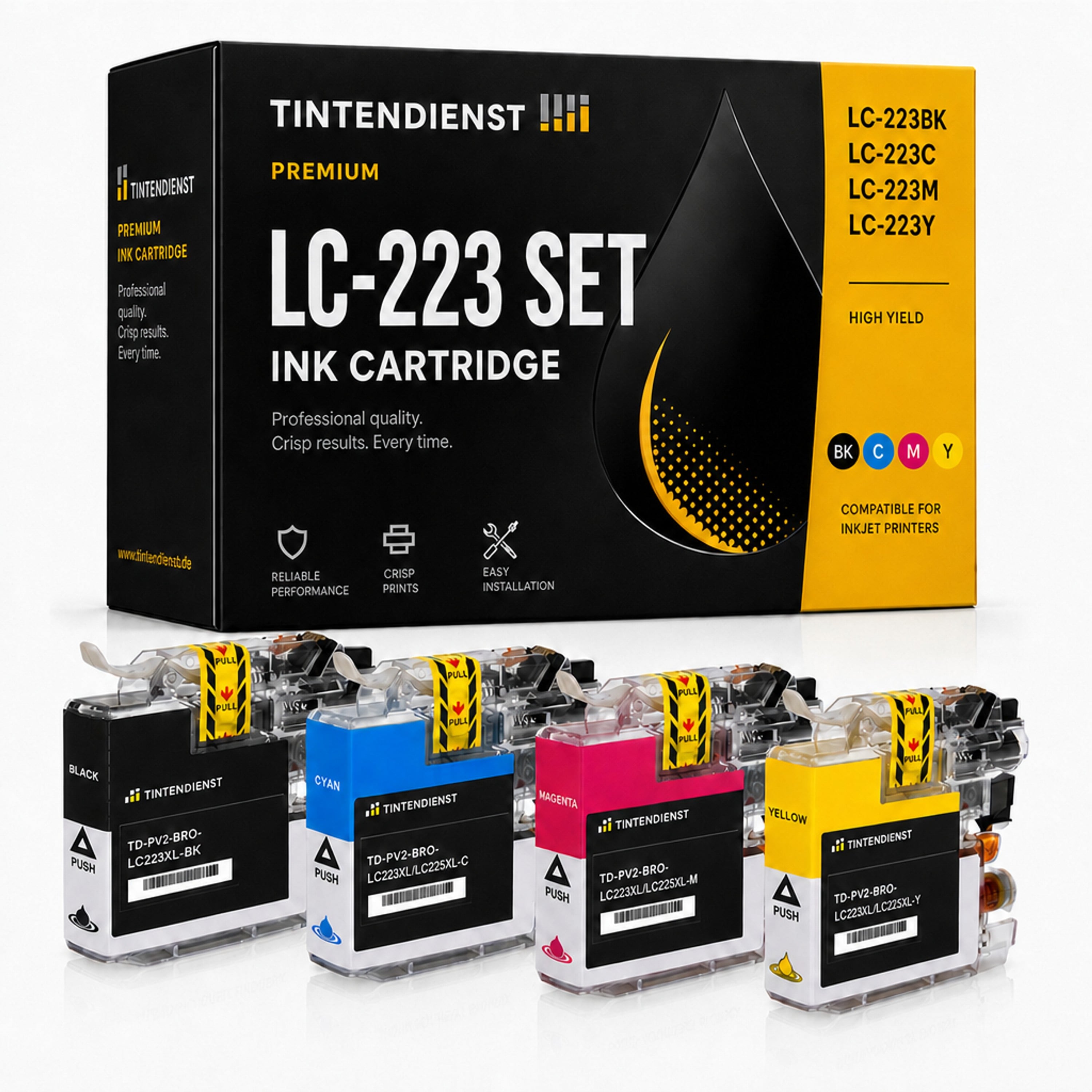 Set kompatibel zu Brother LC-223 XL, 4 Patronen
