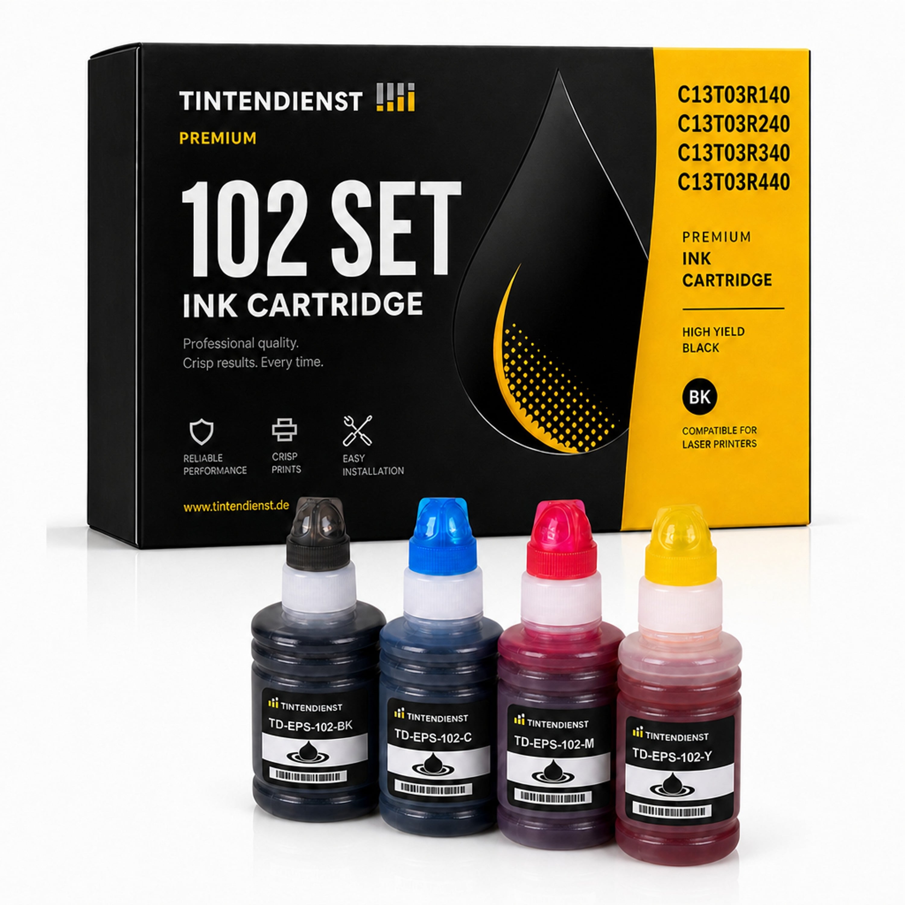 Set kompatibel zu Epson C13T03R140, 4 Patronen