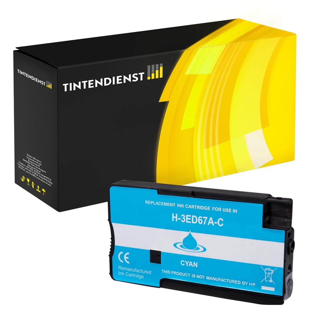 Tintendienst kompatibel für HP Tintenpatrone 3ED67A / 712 Cyan