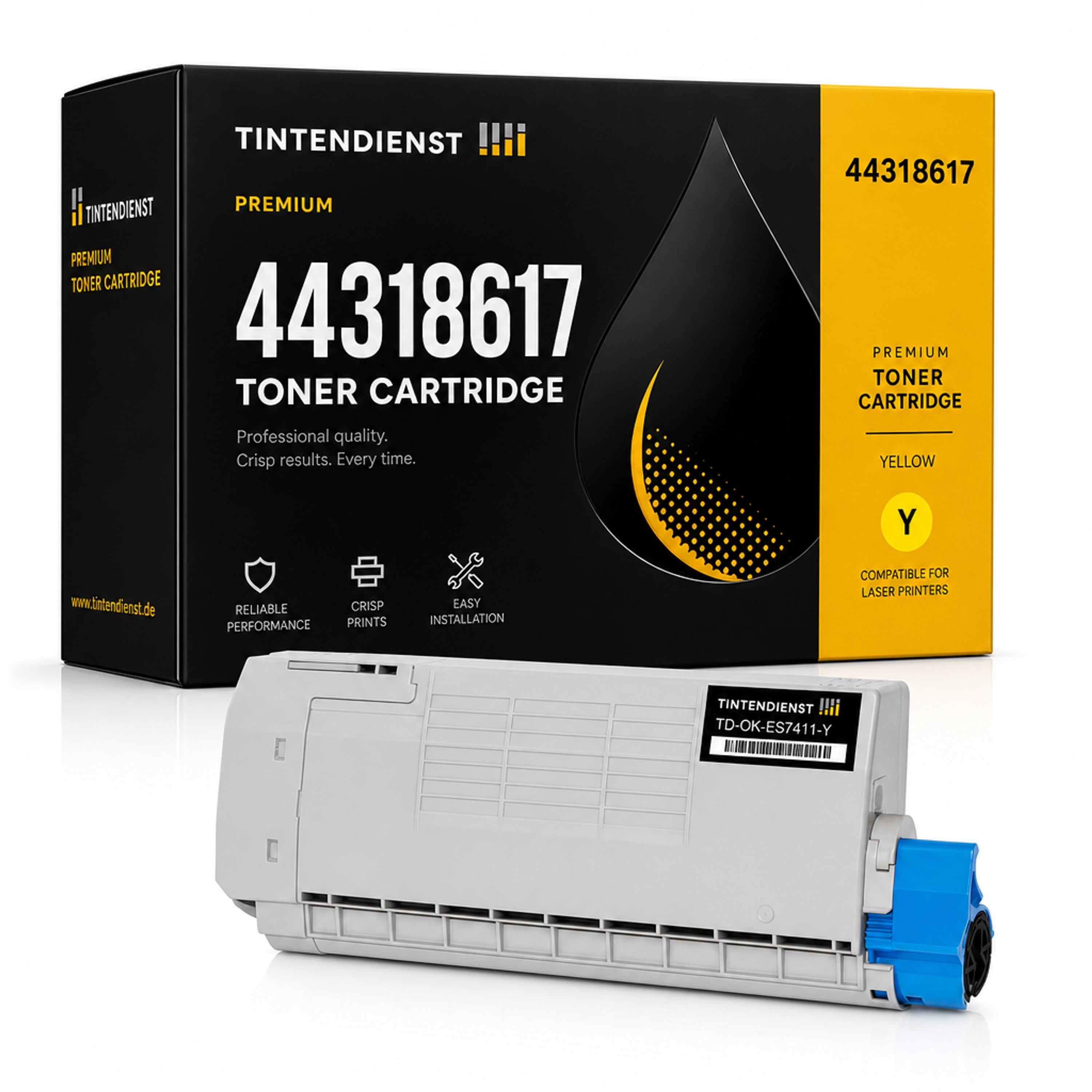 Toner kompatibel zu OKI 44318617, gelb