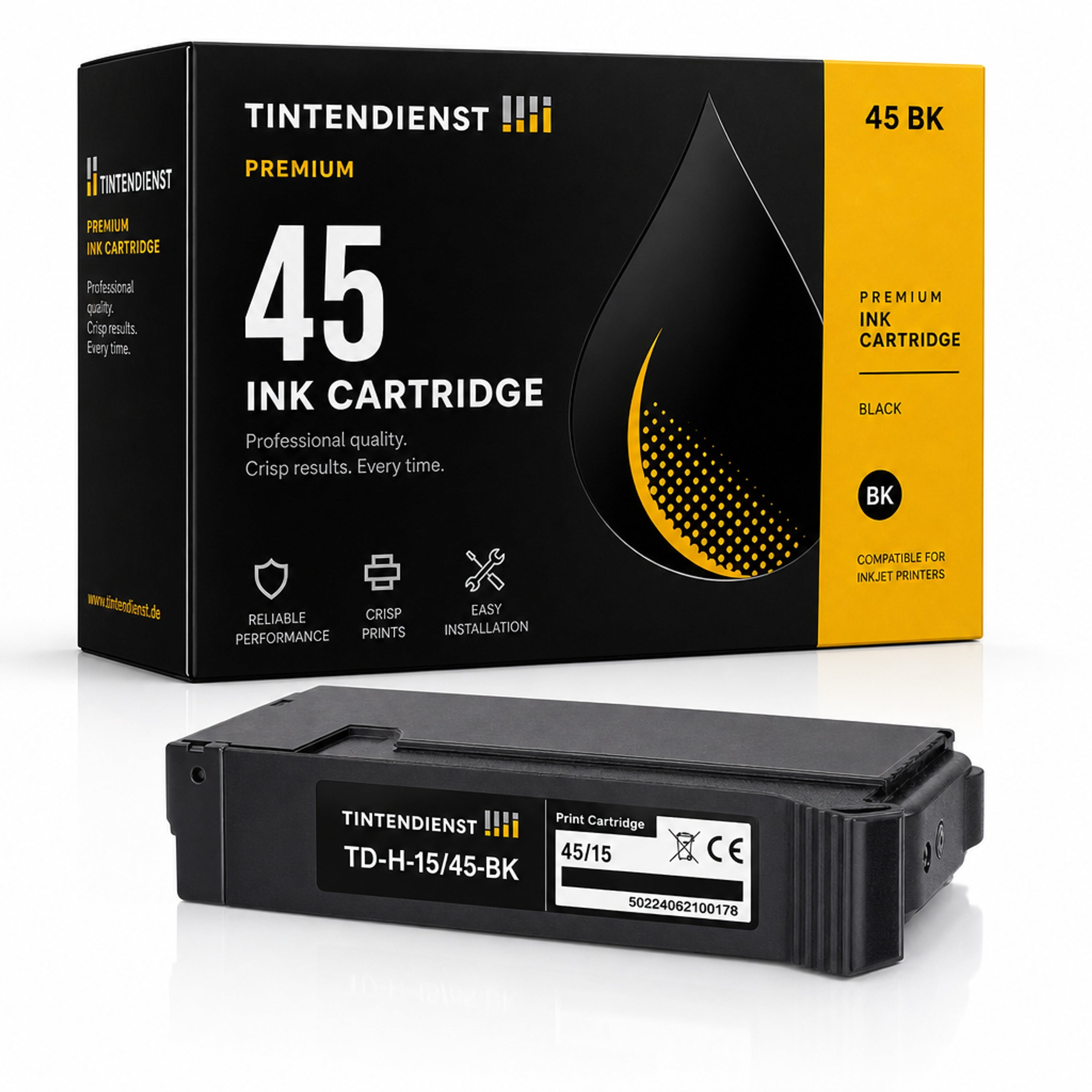 Druckerpatrone kompatibel zu HP 45, schwarz