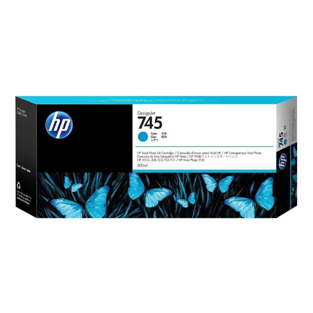 Original HP Tintenpatrone F9K03A / 745 Cyan