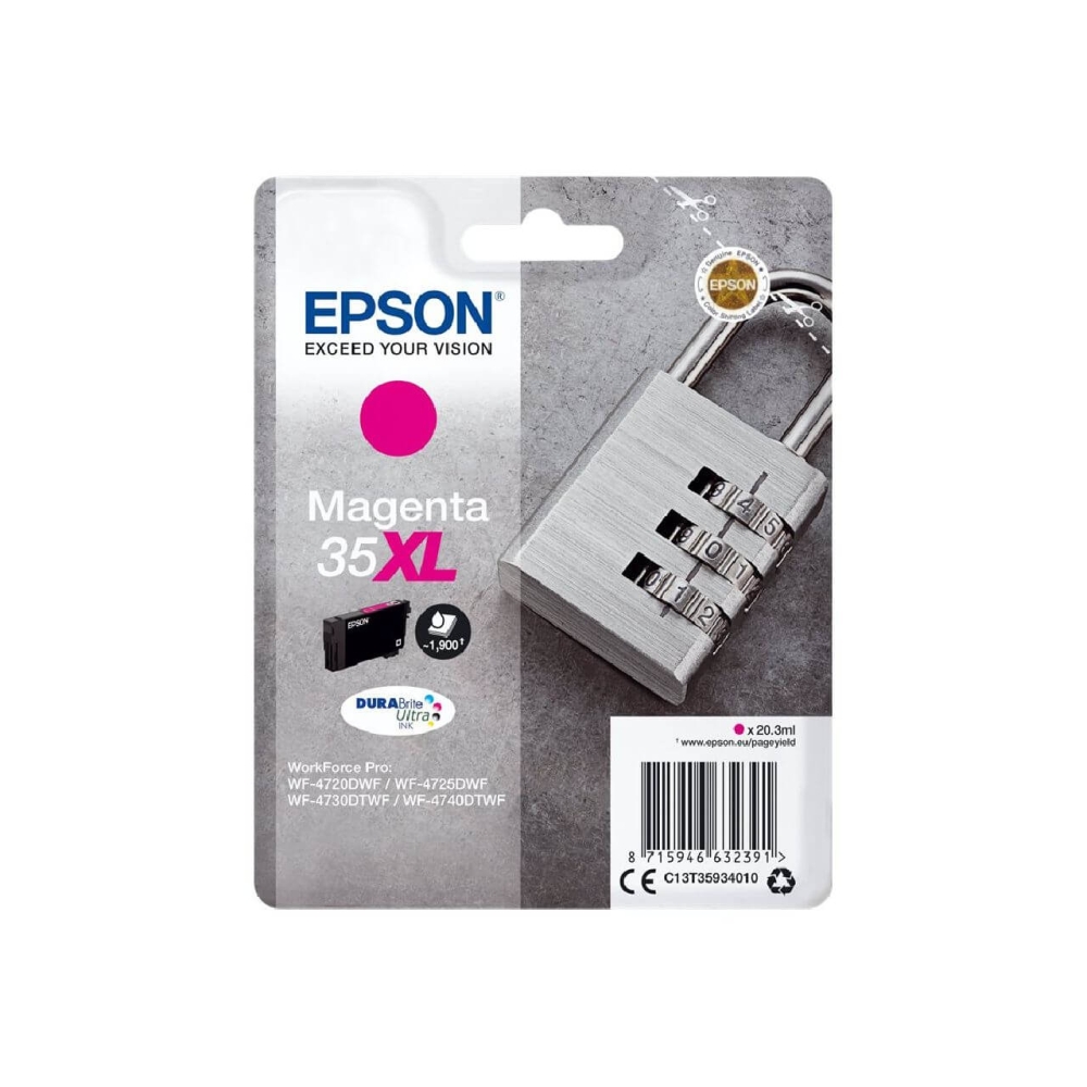 Original Epson Tintenpatrone C13T35834010 / 35XL Magenta