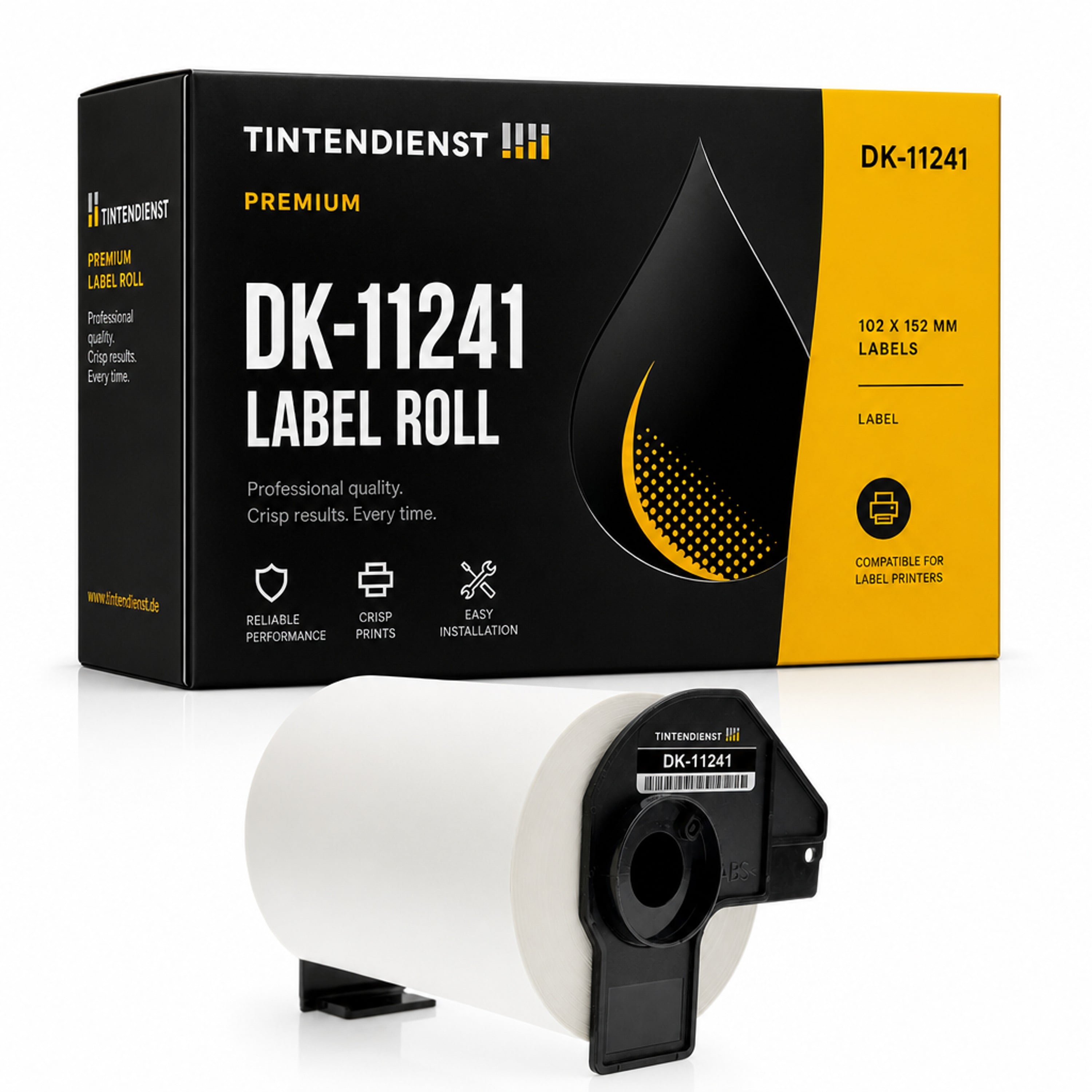 Etikett kompatibel zu Brother DK-11241, 102 mm x 152 mm, 200 Stück