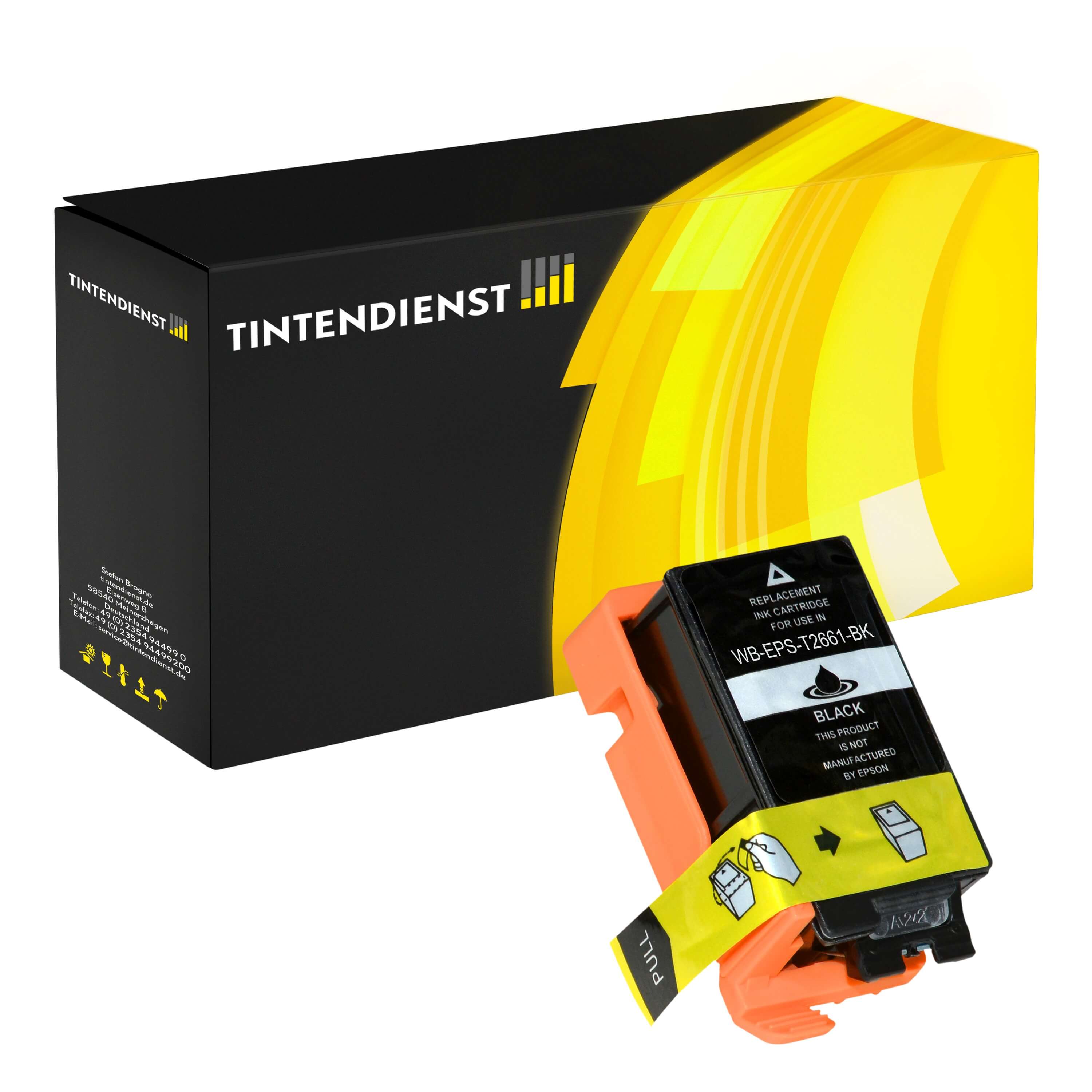 Tintendienst kompatibel für Epson Tintenpatrone C13T26614010 / 266 Schwarz