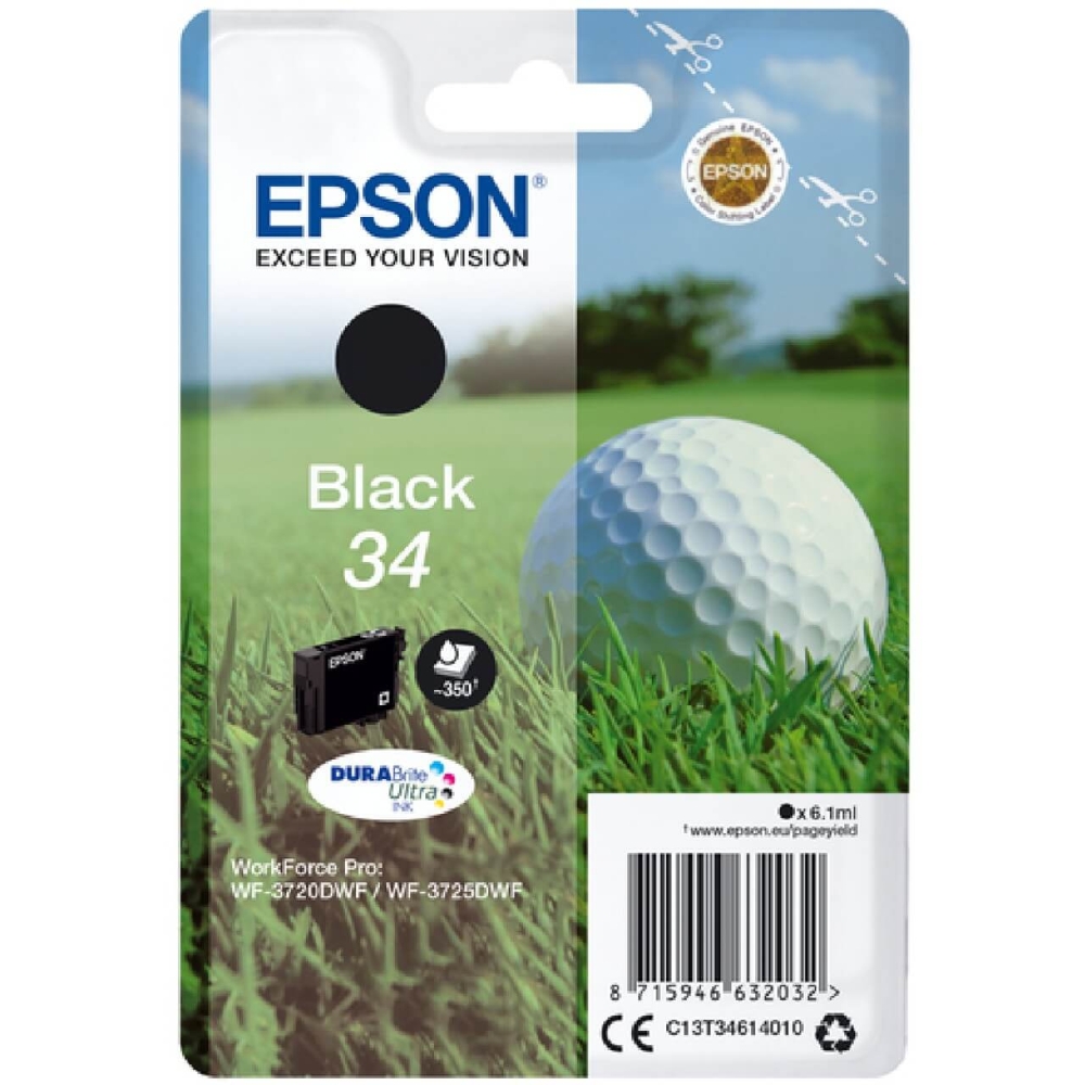Original Epson Tintenpatrone C13T34614010 / 34 Schwarz