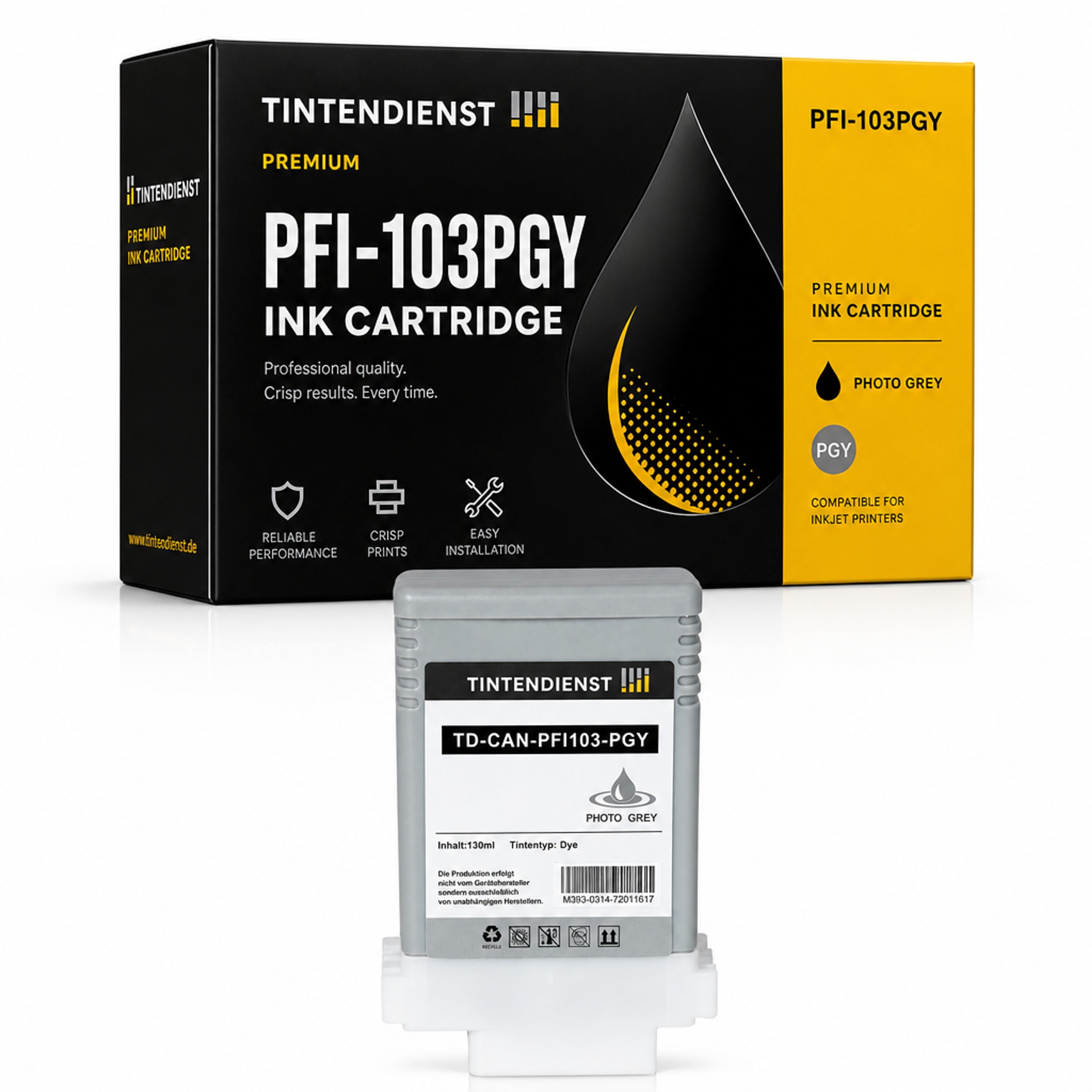 Druckerpatrone kompatibel zu Canon PFI-103PGY, light grau