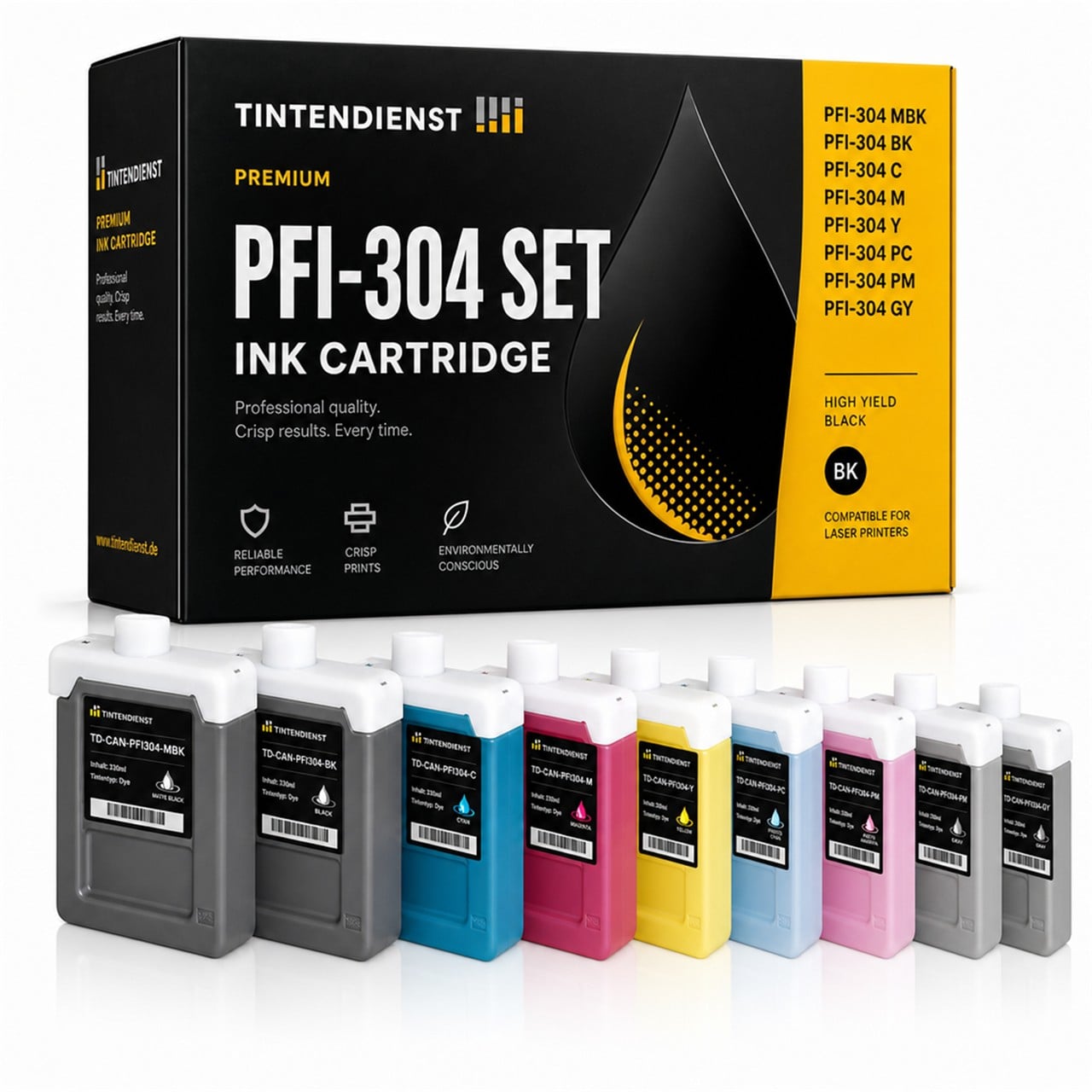 Canon PFI-304 (3849B005) Druckerpatrone Multipack 8er – Tintendienst kompatibel