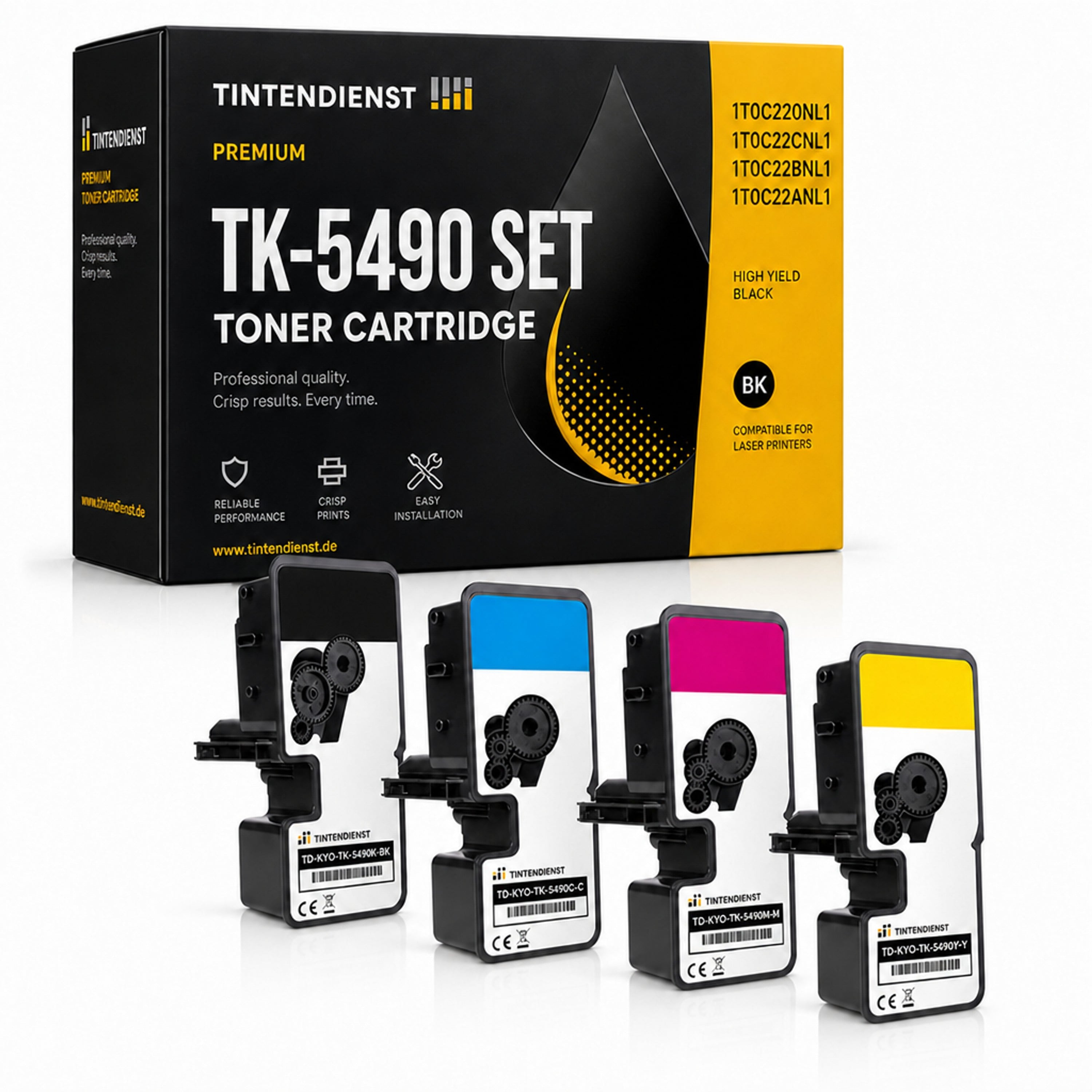 Set kompatibel zu Kyocera 1T0C220NL1, 4 Toner