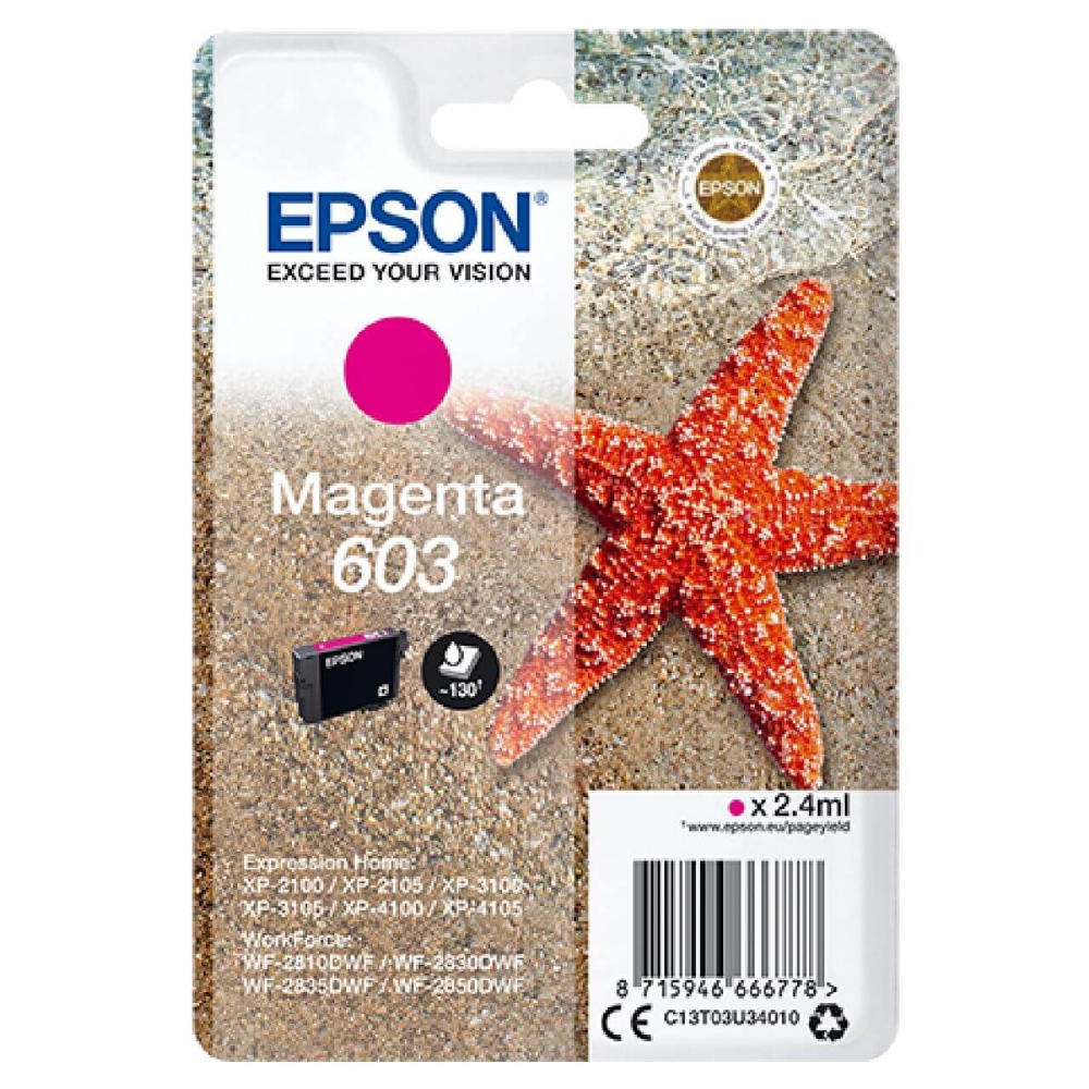 Original Epson Tintenpatrone C13T03U34010 / 603 Magenta