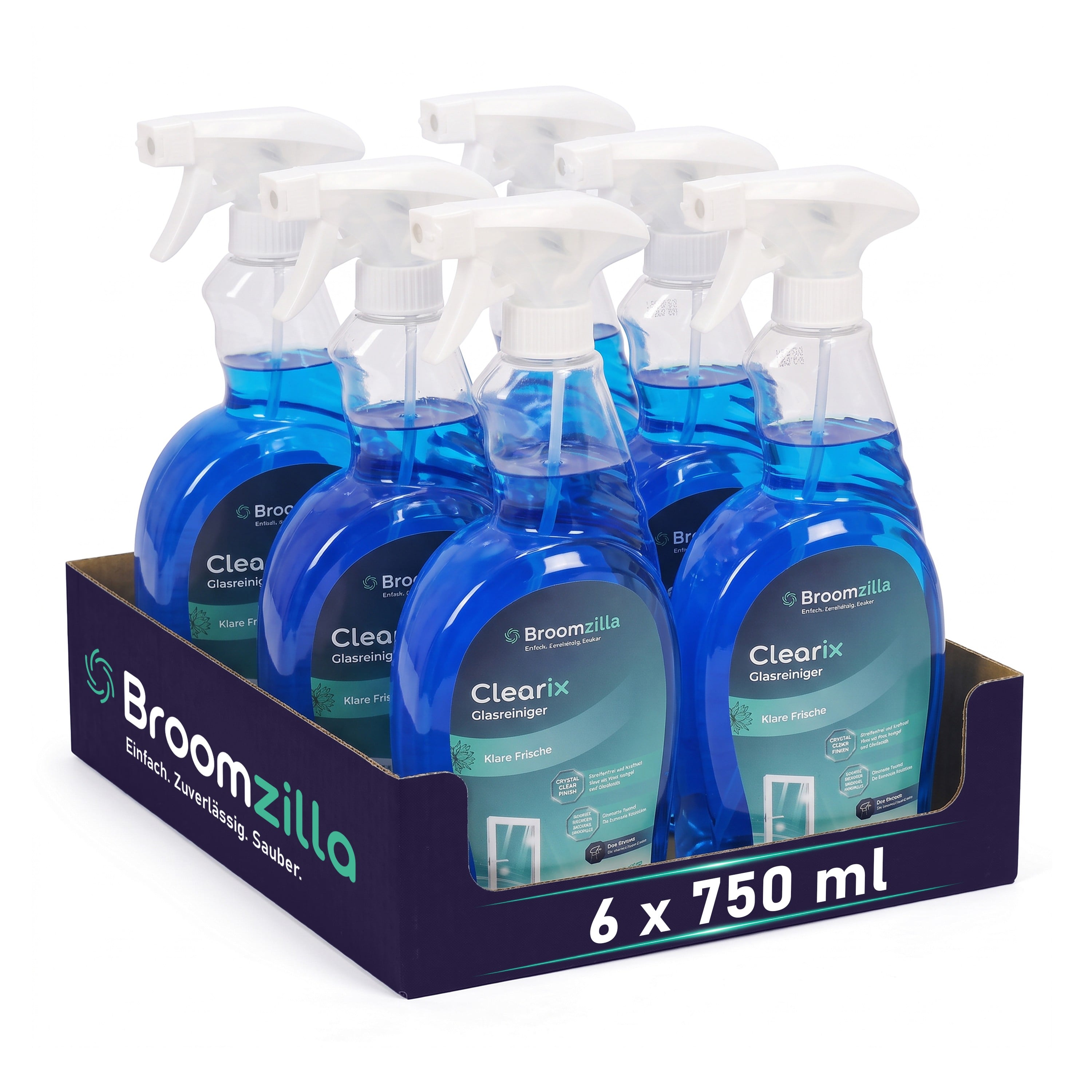 Broomzilla Glasreiniger Flüssig 750 ml (6-Pack)