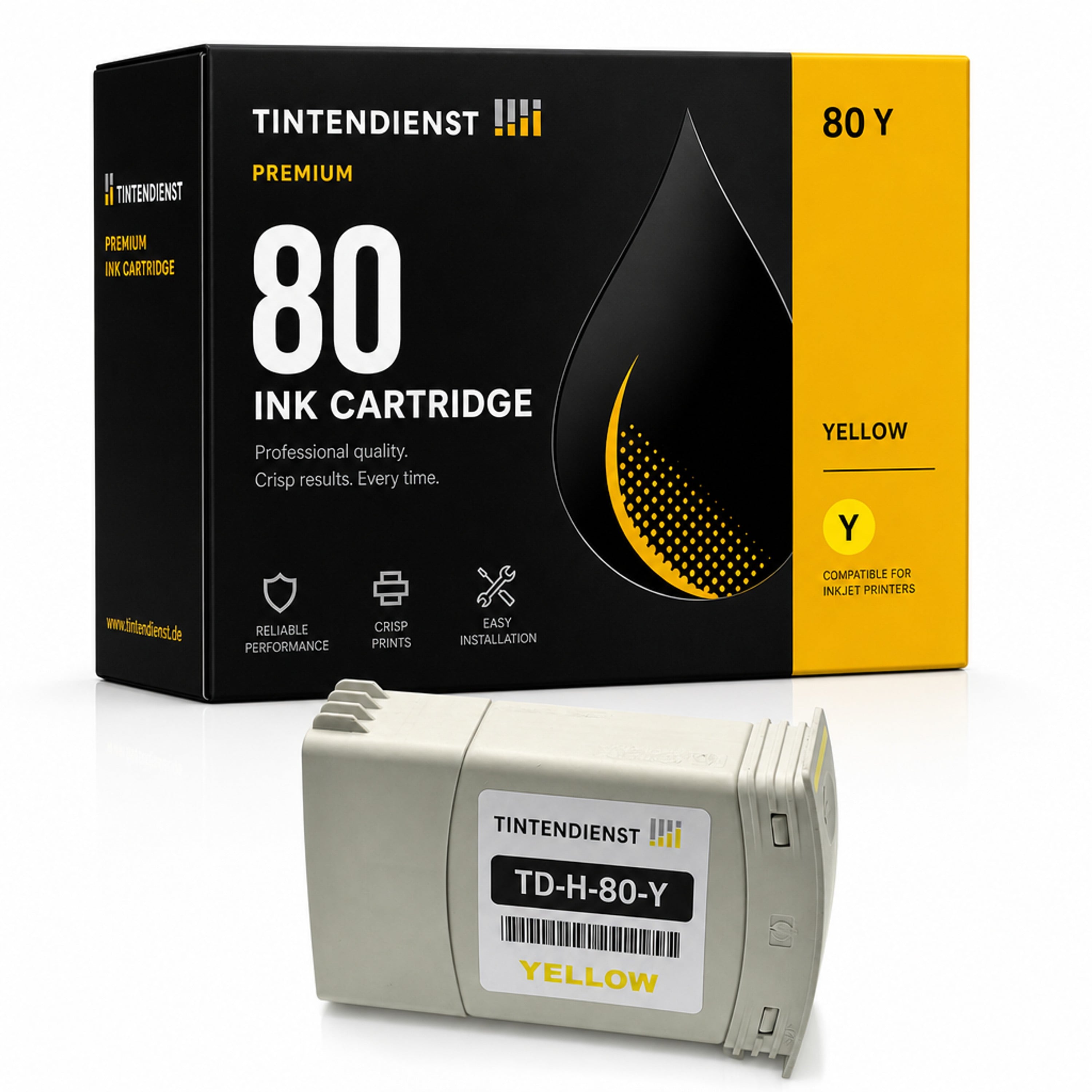 Druckerpatrone kompatibel zu HP 80, gelb