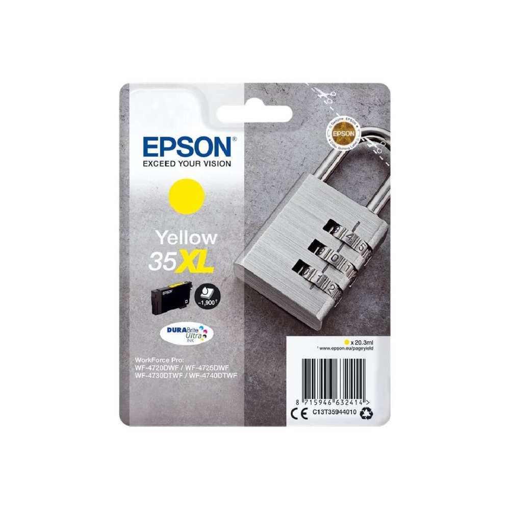 Original Epson Tintenpatrone C13T35944010 / 35XL Gelb [XL Füllmenge]