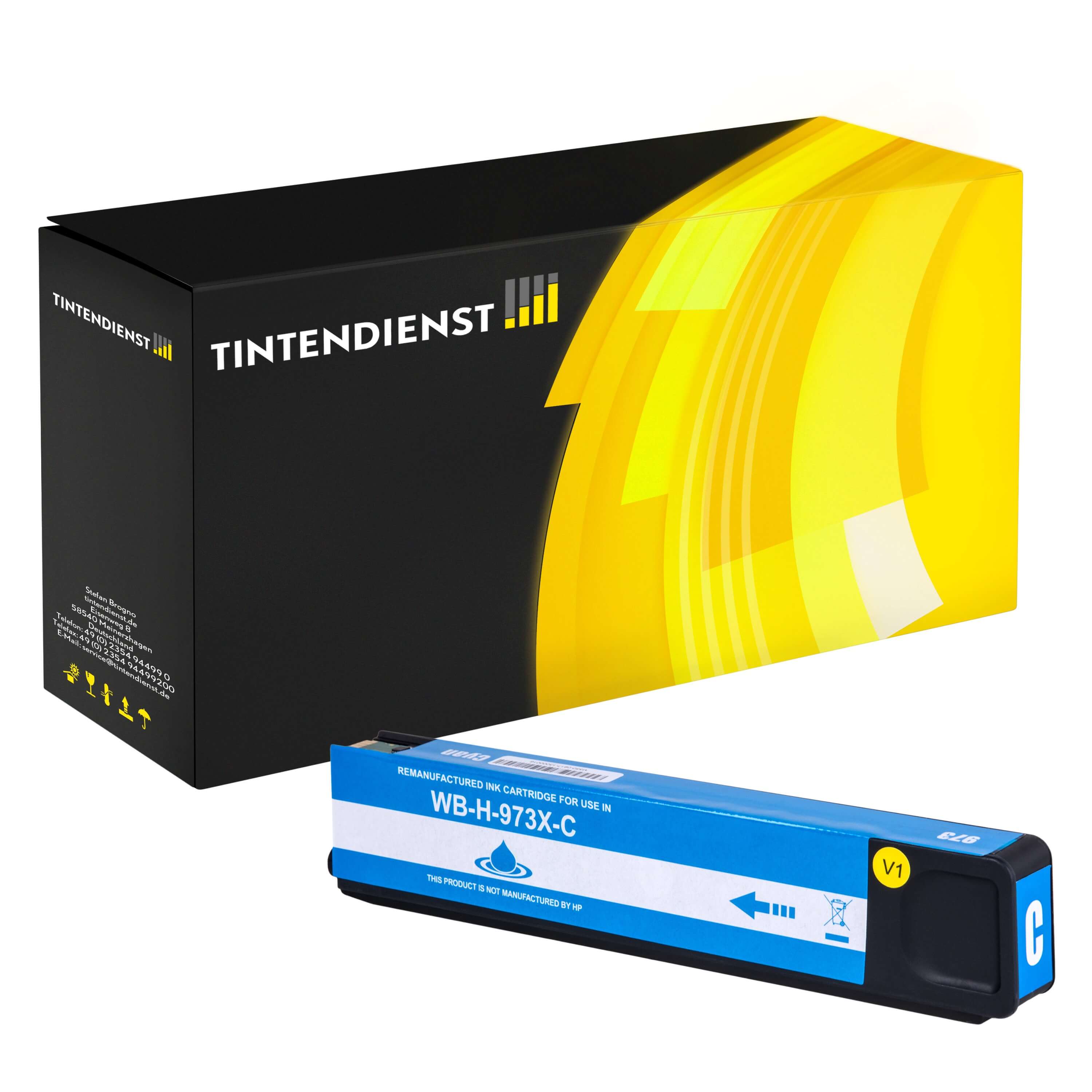 HP 973X Druckerpatrone (F6T81AE) cyan – Tintendienst kompatibel
