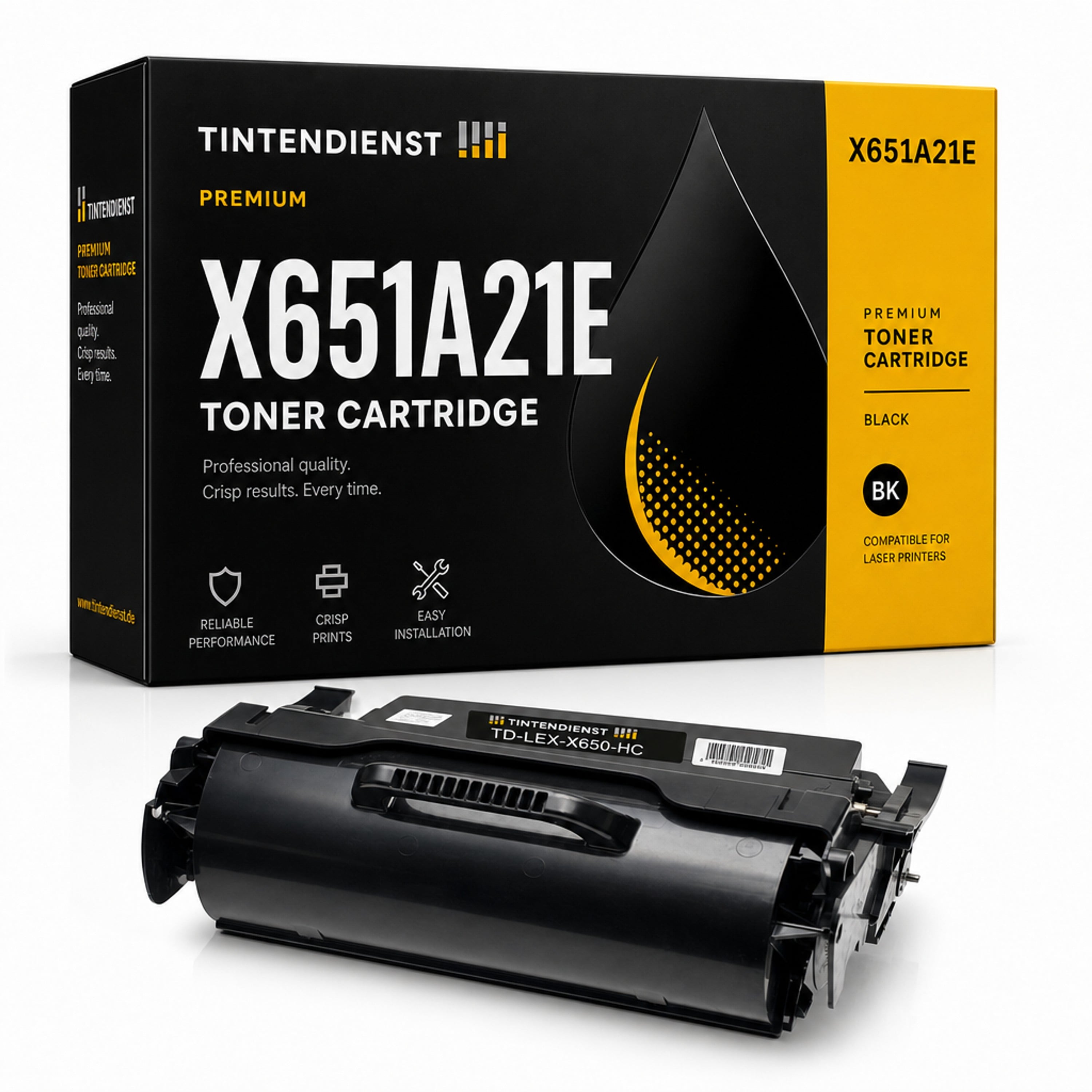 Toner kompatibel zu Lexmark X651A21E, schwarz