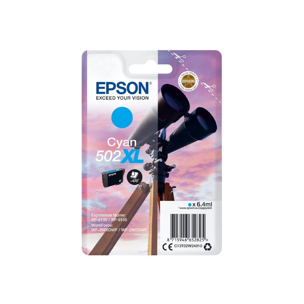 Original Epson Tintenpatrone C13T02W24010 / 502XL Cyan [XL Füllmenge]