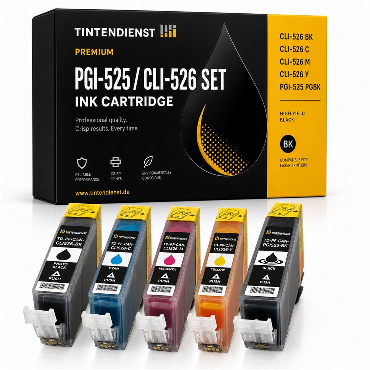 Tintendienst Set 5 Canon PGI525 CLI526 1xbk 1xpbkcmy