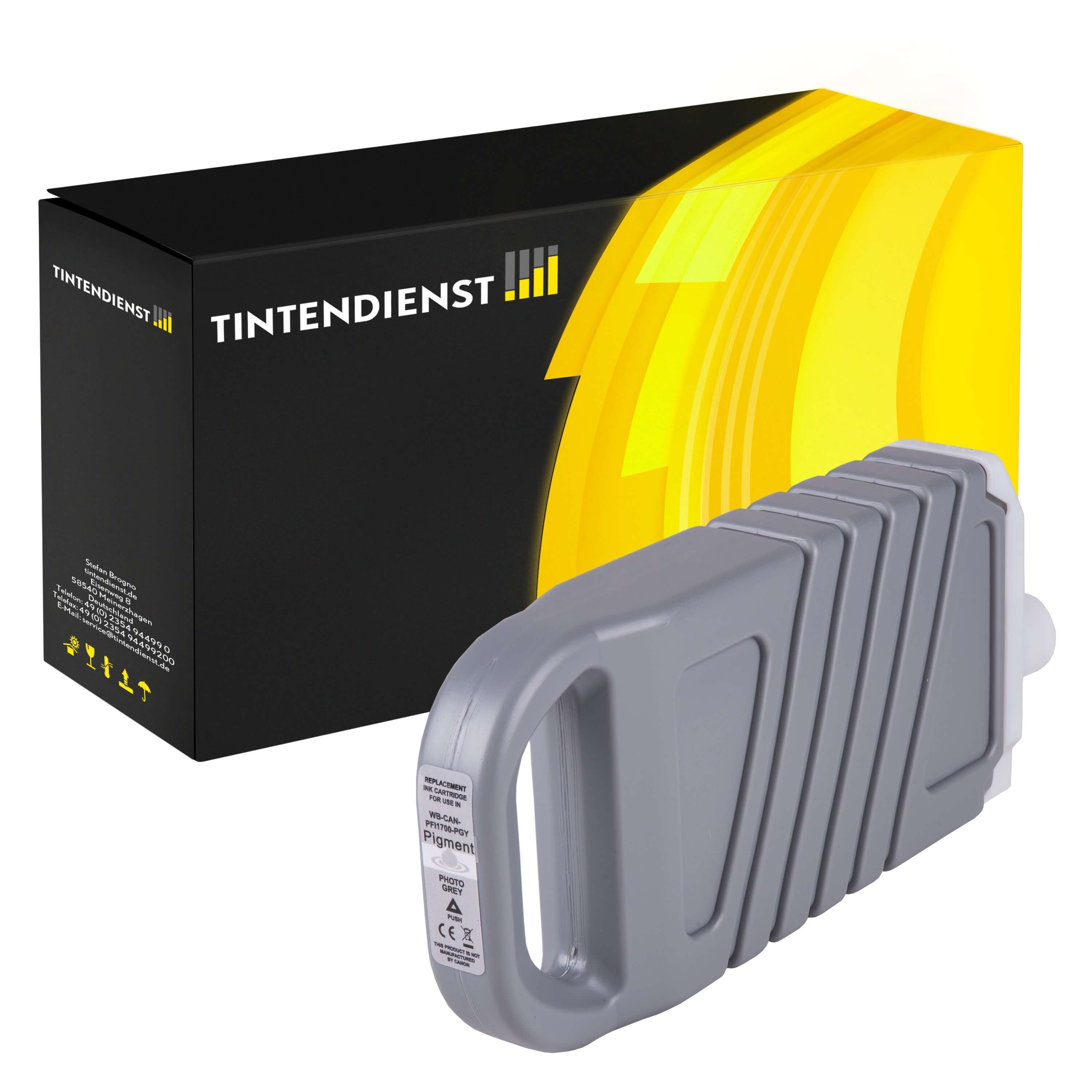 Tintendienst kompatibel für Canon Tintenpatrone 0782C001 / PFI-1700PGY Light Grau