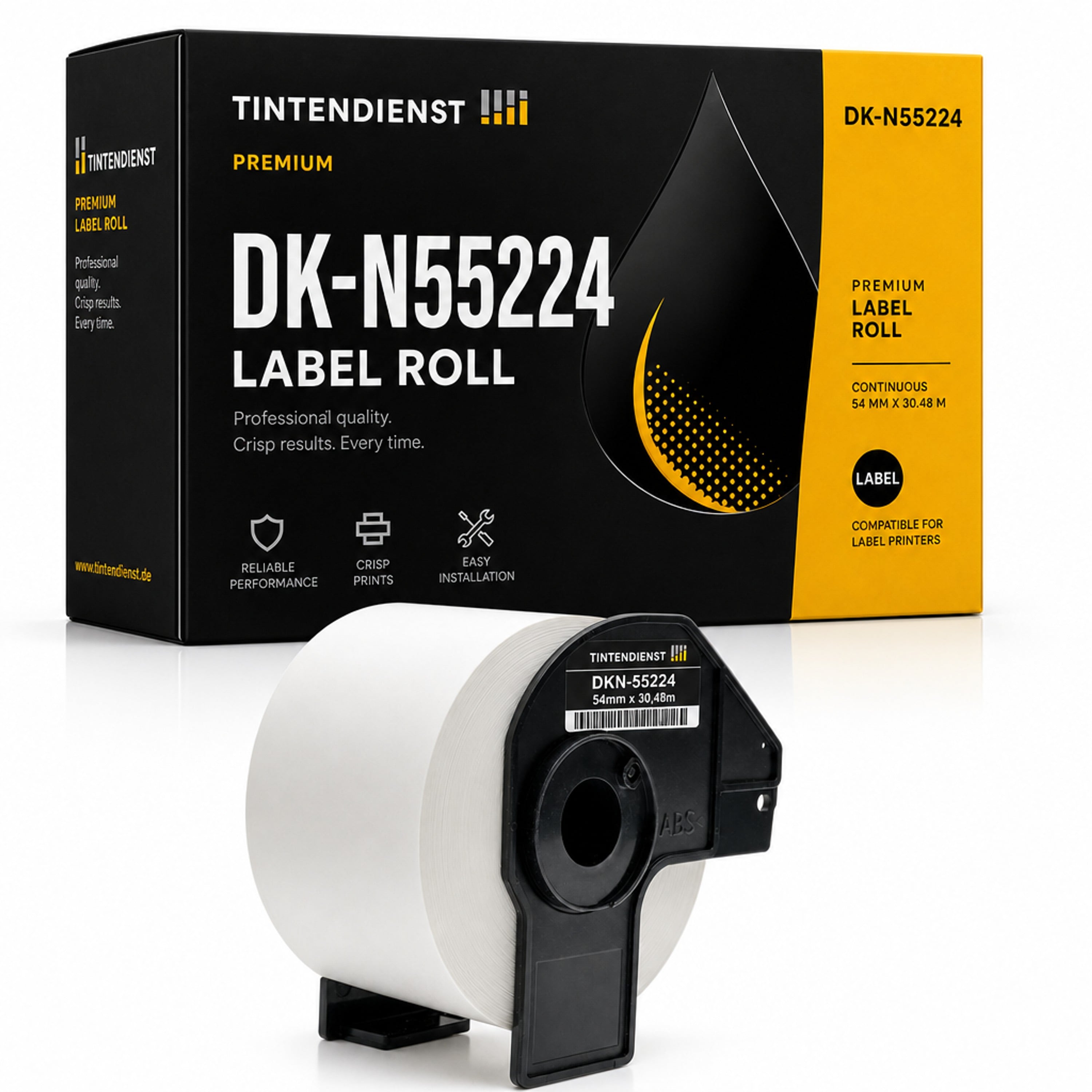 Etikett kompatibel zu Brother DK-N55224, 54 mm x 30,48 m