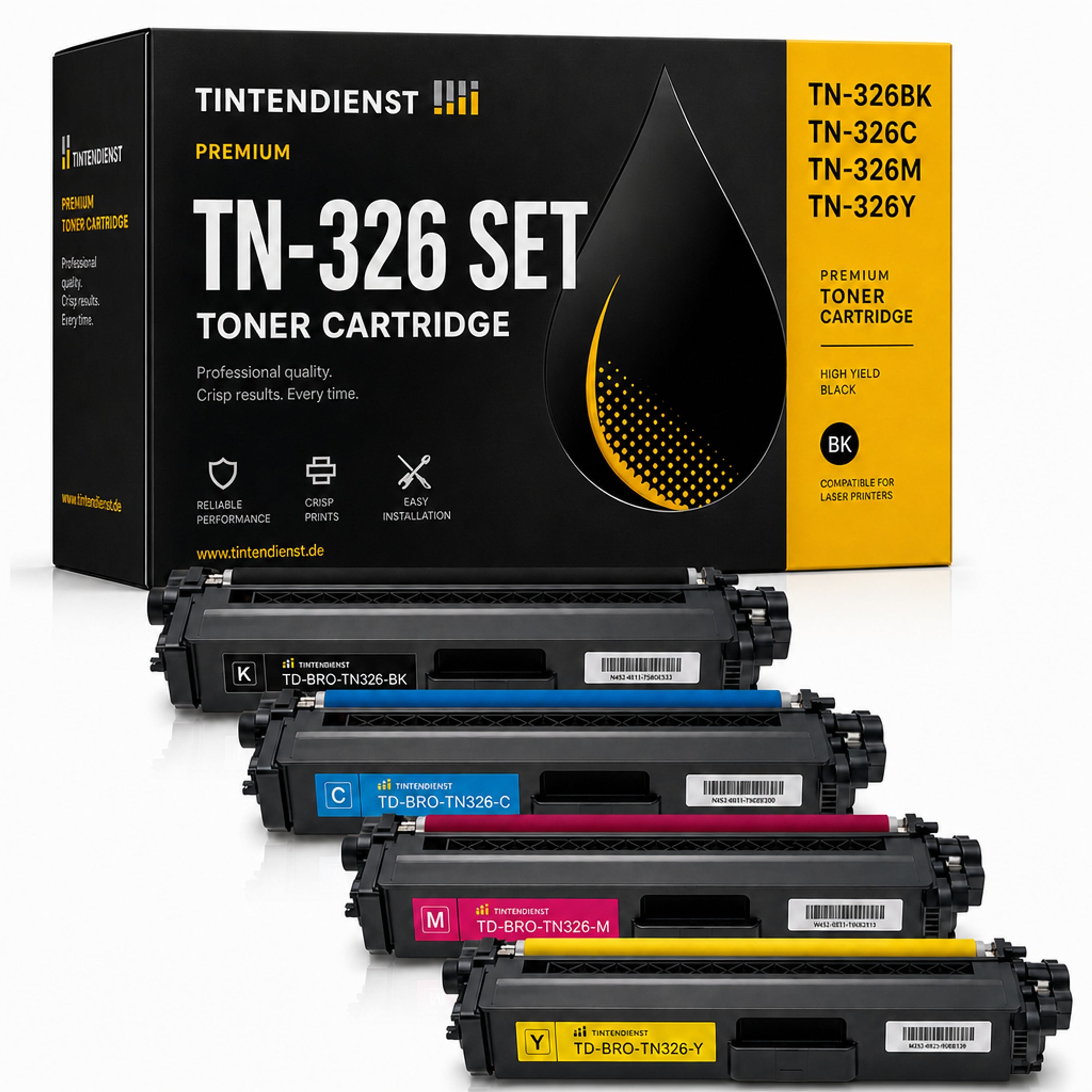 Set kompatibel zu Brother TN-326, 4 Toner