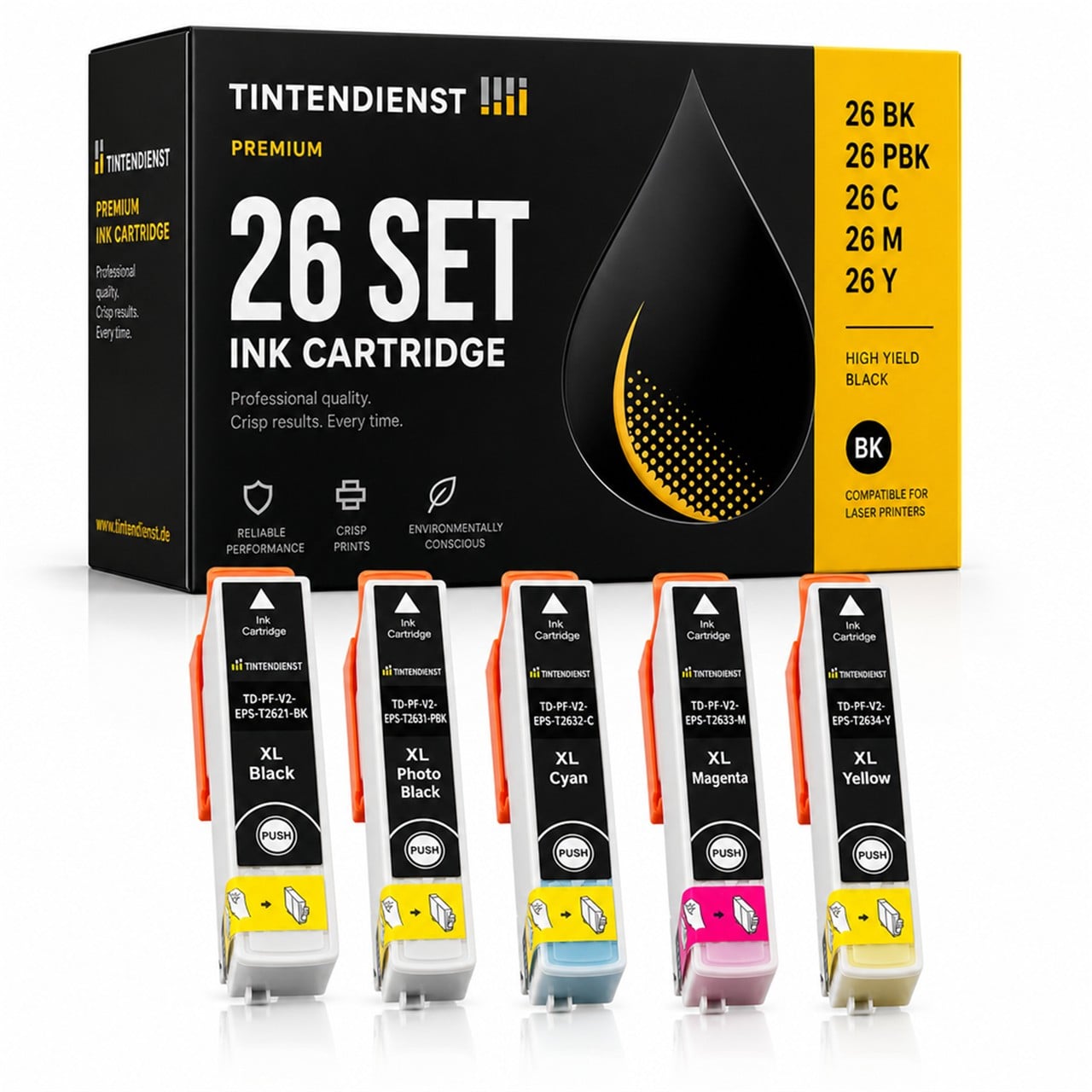 Epson 26XL (C13T26014010) Druckerpatrone Multipack 5er – Tintendienst kompatibel