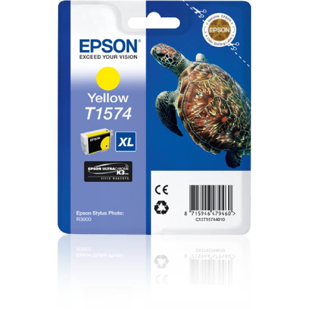 Original Epson Tintenpatrone C13T15744010 / T1574 Gelb