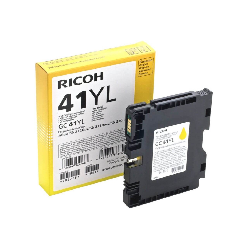 Original Ricoh Tintenpatrone 405768 / GC-41YL Gelb